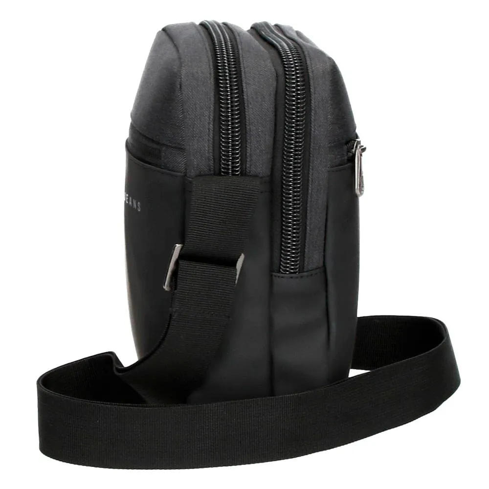 Pepe Jeans Jarvis Messenger Bag for Men, Black, 17x22x7 cm - immagine 4