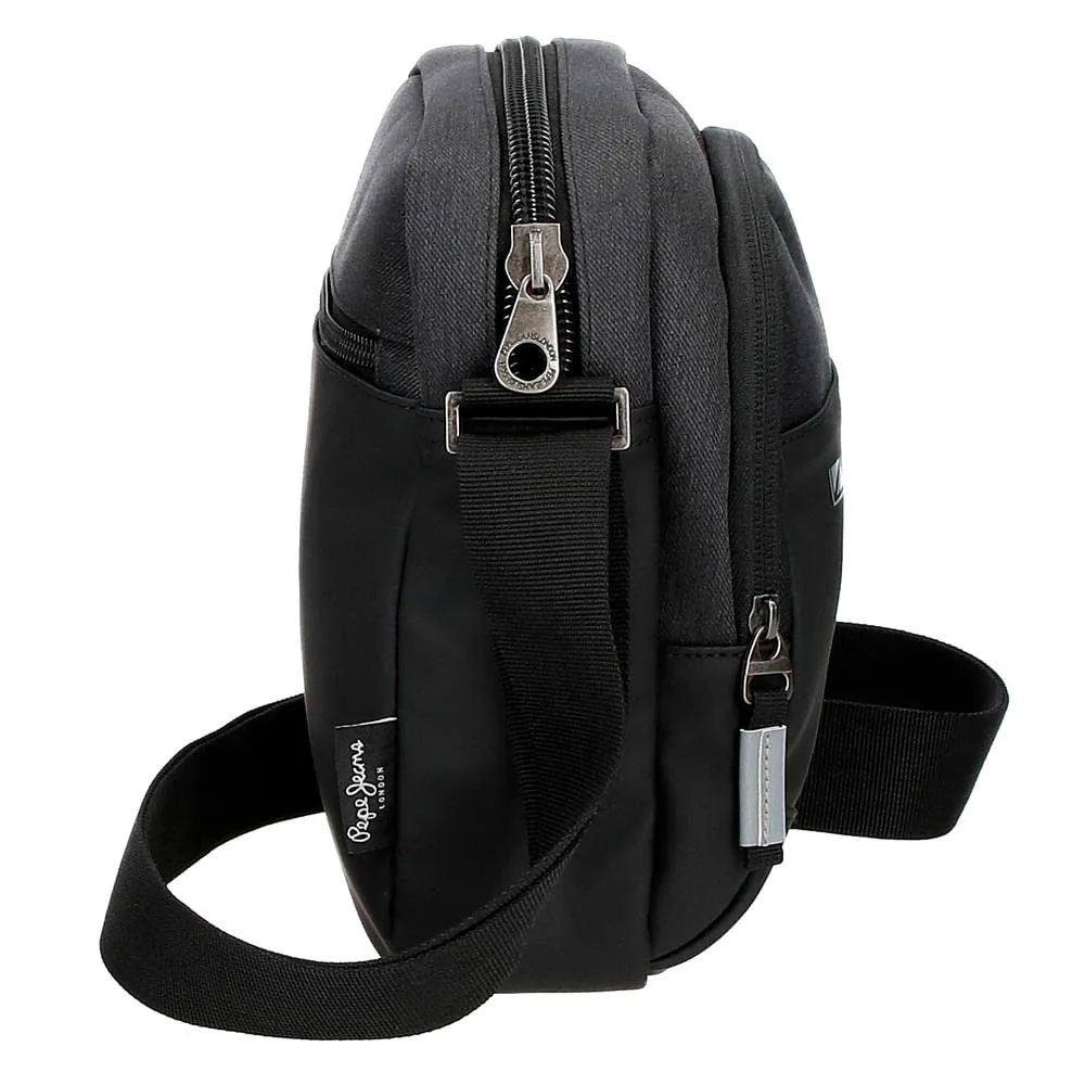 Pepe Jeans Jarvis Tracolla Nero 17 x 22 x 8 cm Poliestere e Finta Pelle - immagine 2