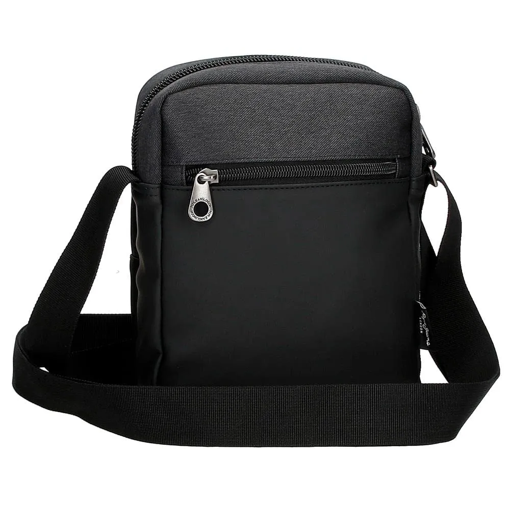 Pepe Jeans Jarvis Tracolla Nero 17 x 22 x 8 cm Poliestere e Finta Pelle - immagine 3