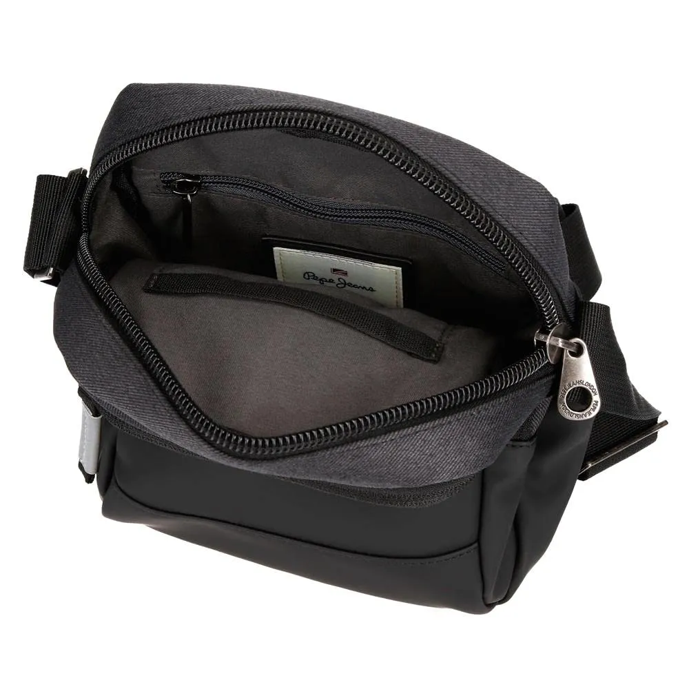 Pepe Jeans Jarvis Tracolla Nero 17 x 22 x 8 cm Poliestere e Finta Pelle - immagine 5