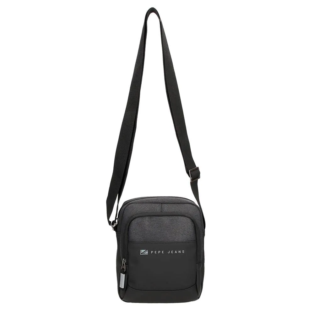 Pepe Jeans Jarvis Tracolla Nero 17 x 22 x 8 cm Poliestere e Finta Pelle - immagine 8
