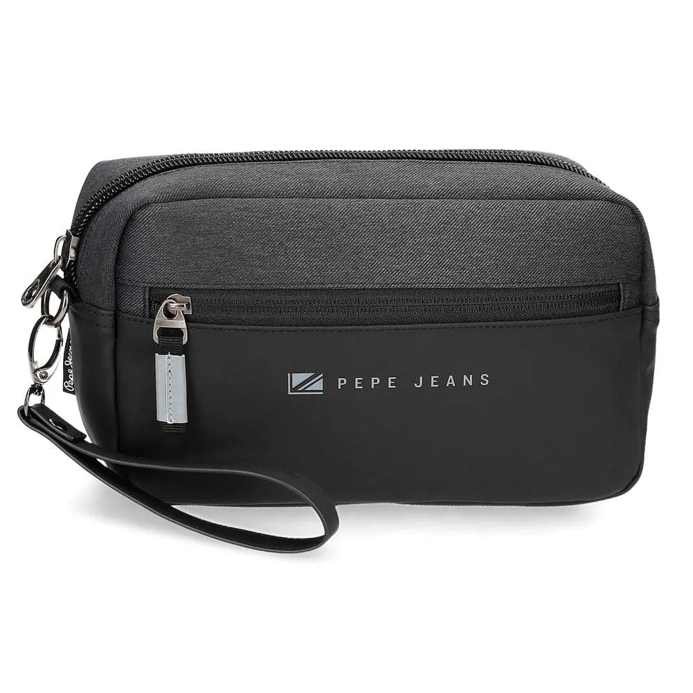 Pepe Jeans Jarvis Borsa a mano Nero, 24,5 x 15 x 6 cm, Poliestere e Finta Pelle - immagine 1