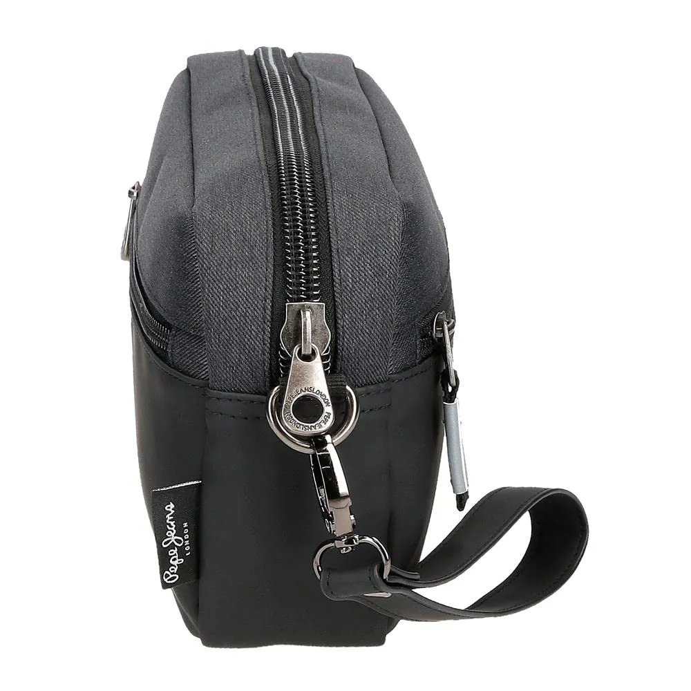 Pepe Jeans Jarvis Borsa a mano Nero, 24,5 x 15 x 6 cm, Poliestere e Finta Pelle - immagine 3