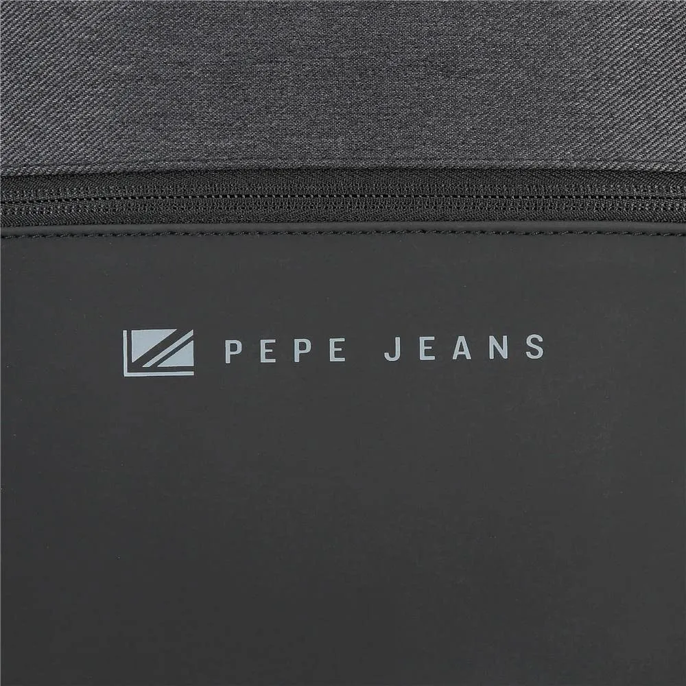 Pepe Jeans Jarvis Borsa a mano Nero, 24,5 x 15 x 6 cm, Poliestere e Finta Pelle - immagine 7