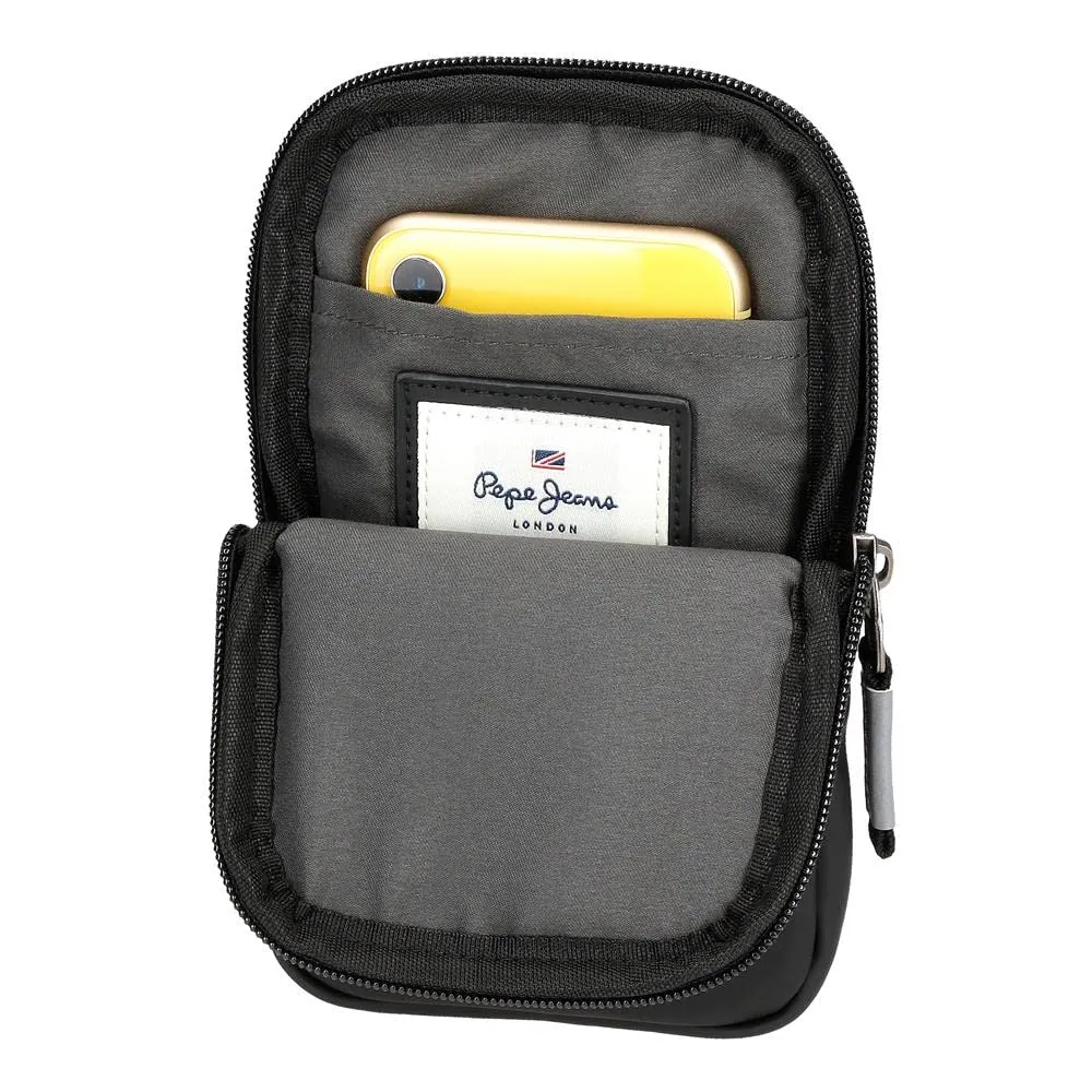Pepe Jeans Jarvis Tracolla per cellulare, Nero, Poliestere e Finta Pelle - immagine 2