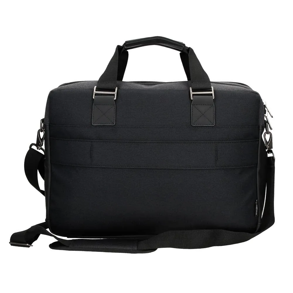 Pepe Jeans Jarvis Cartella per portatile doppio scomparto regolabile, Nero, 40 x 30 x 11 cm, Poliestere e finta pelle - immagine 3