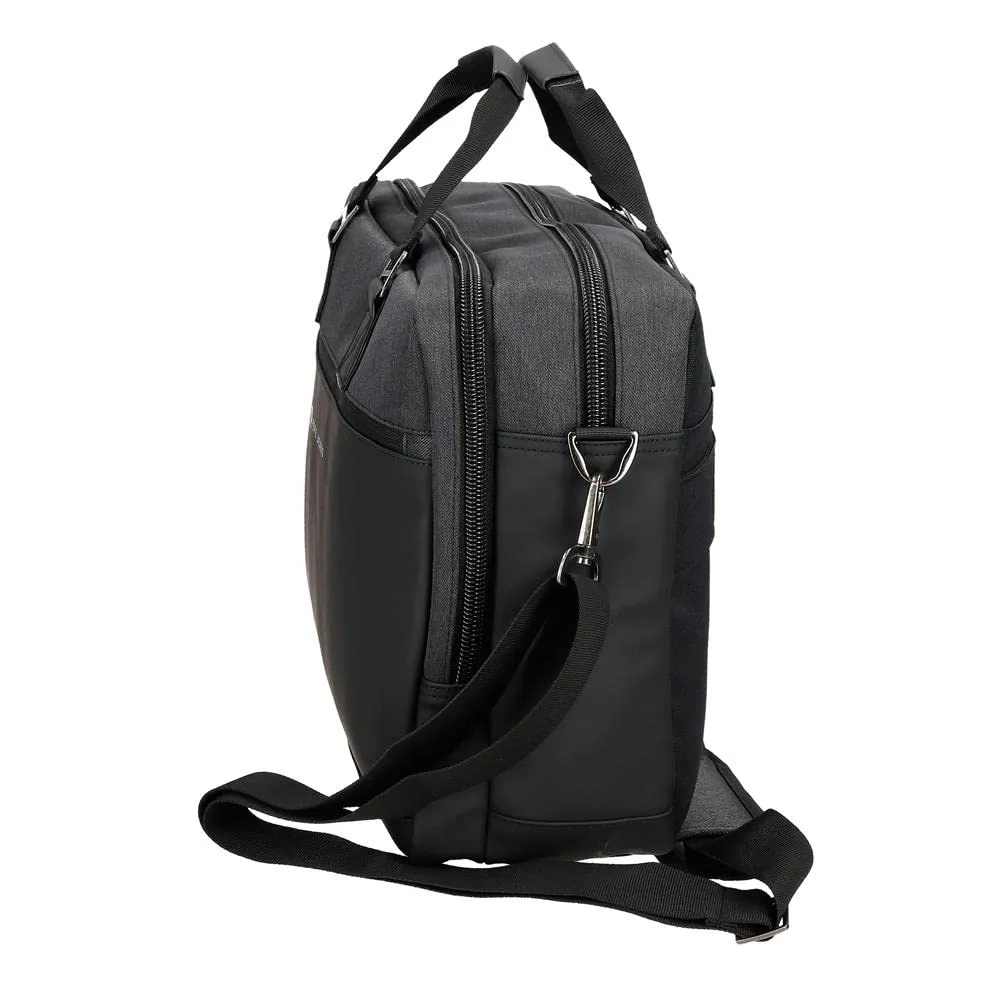 Pepe Jeans Jarvis Cartella per portatile doppio scomparto regolabile, Nero, 40 x 30 x 11 cm, Poliestere e finta pelle - immagine 4