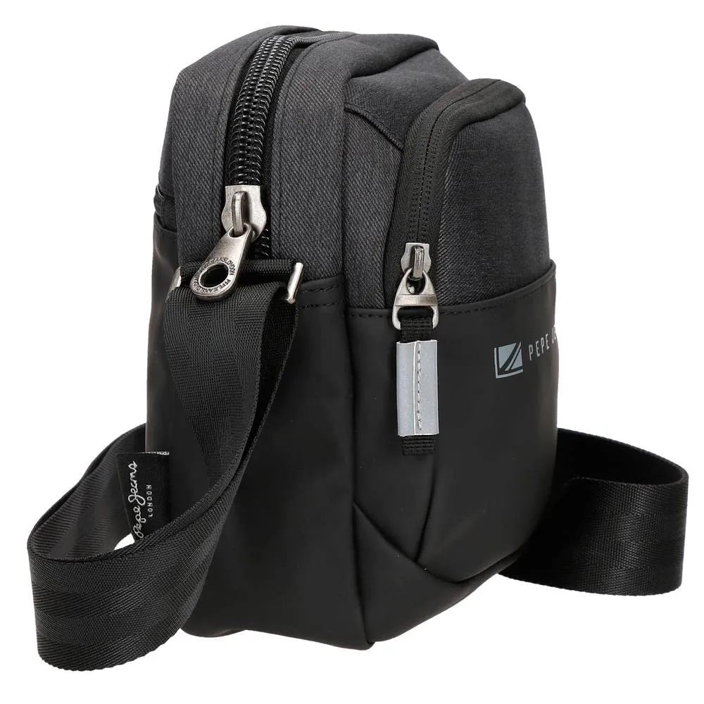 Pepe Jeans Jarvis Messenger Bag for Men, Black, 15x19.5x6 cm - immagine 2