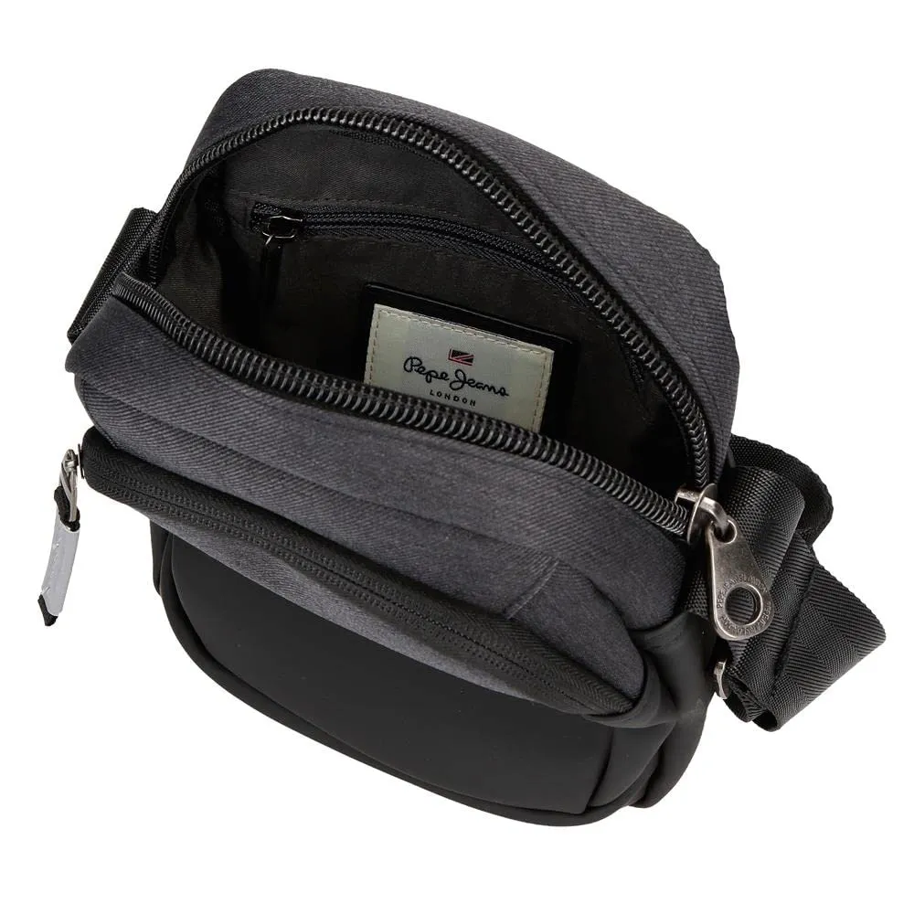 Pepe Jeans Jarvis Messenger Bag for Men, Black, 15x19.5x6 cm - immagine 5