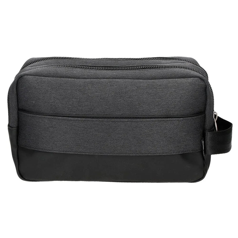 Pepe Jeans Jarvis Men's Travel Toiletry Bag, Black, 26x16x12 cm - immagine 3