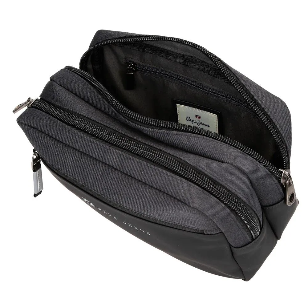 Pepe Jeans Jarvis Men's Travel Toiletry Bag, Black, 26x16x12 cm - immagine 6