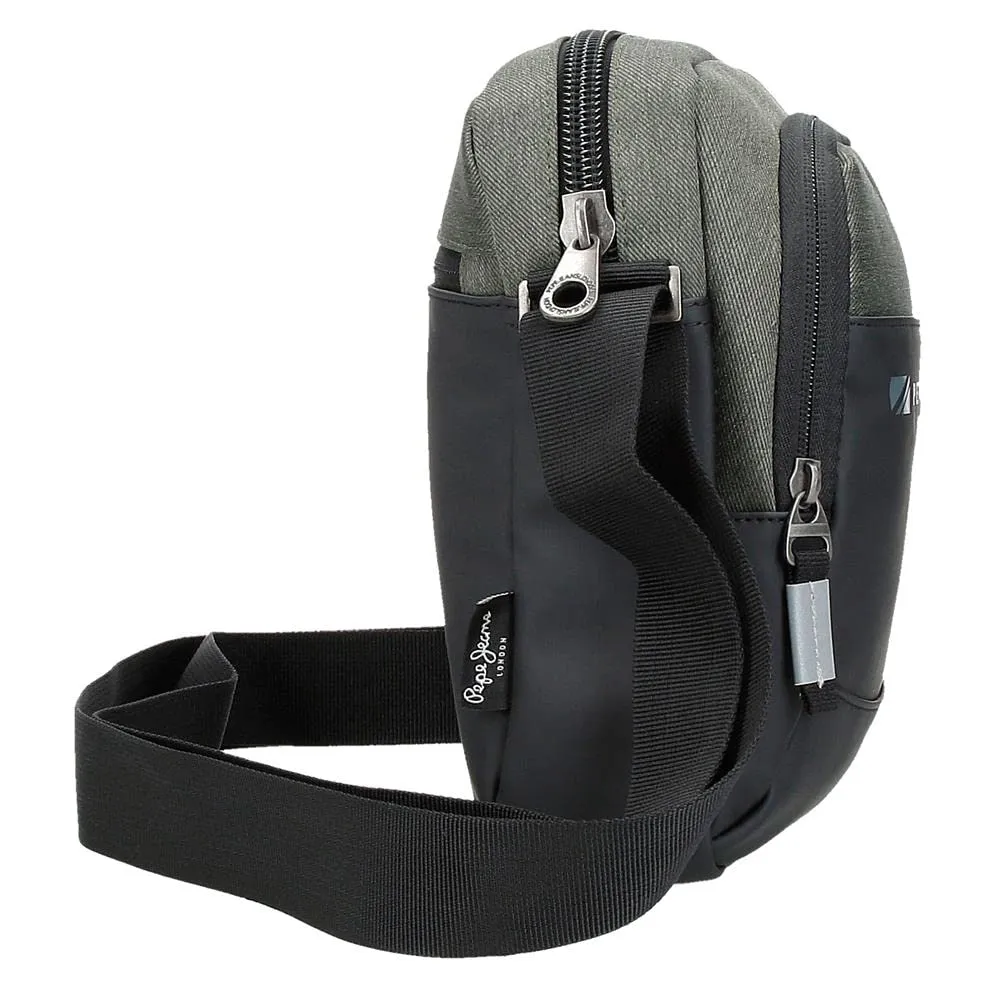 Pepe Jeans Jarvis Borsa a Spalla Verde Media 17x22x8 cm Poliestere e Pelle Sintetica - immagine 2