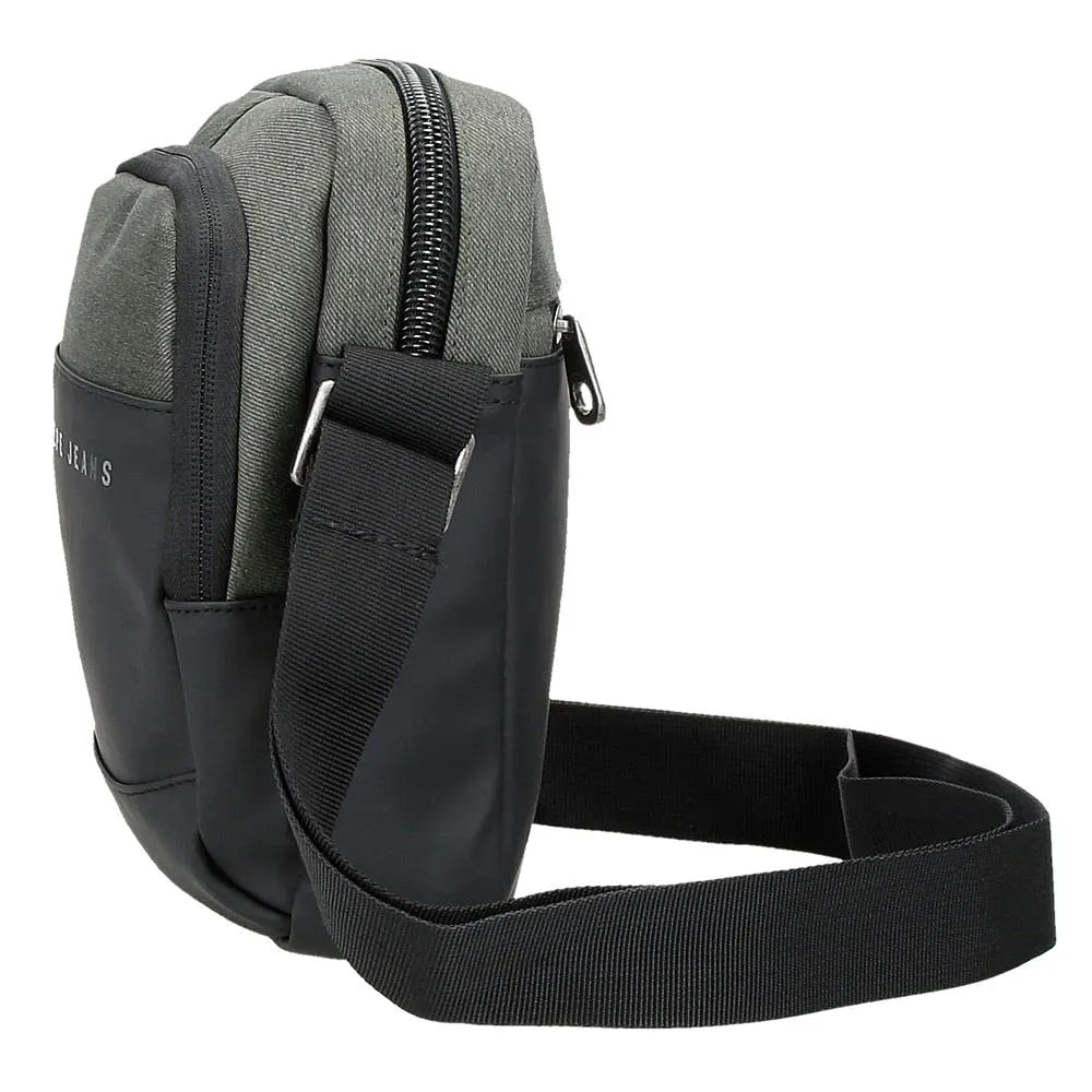 Pepe Jeans Jarvis Borsa a Spalla Verde Media 17x22x8 cm Poliestere e Pelle Sintetica - immagine 4
