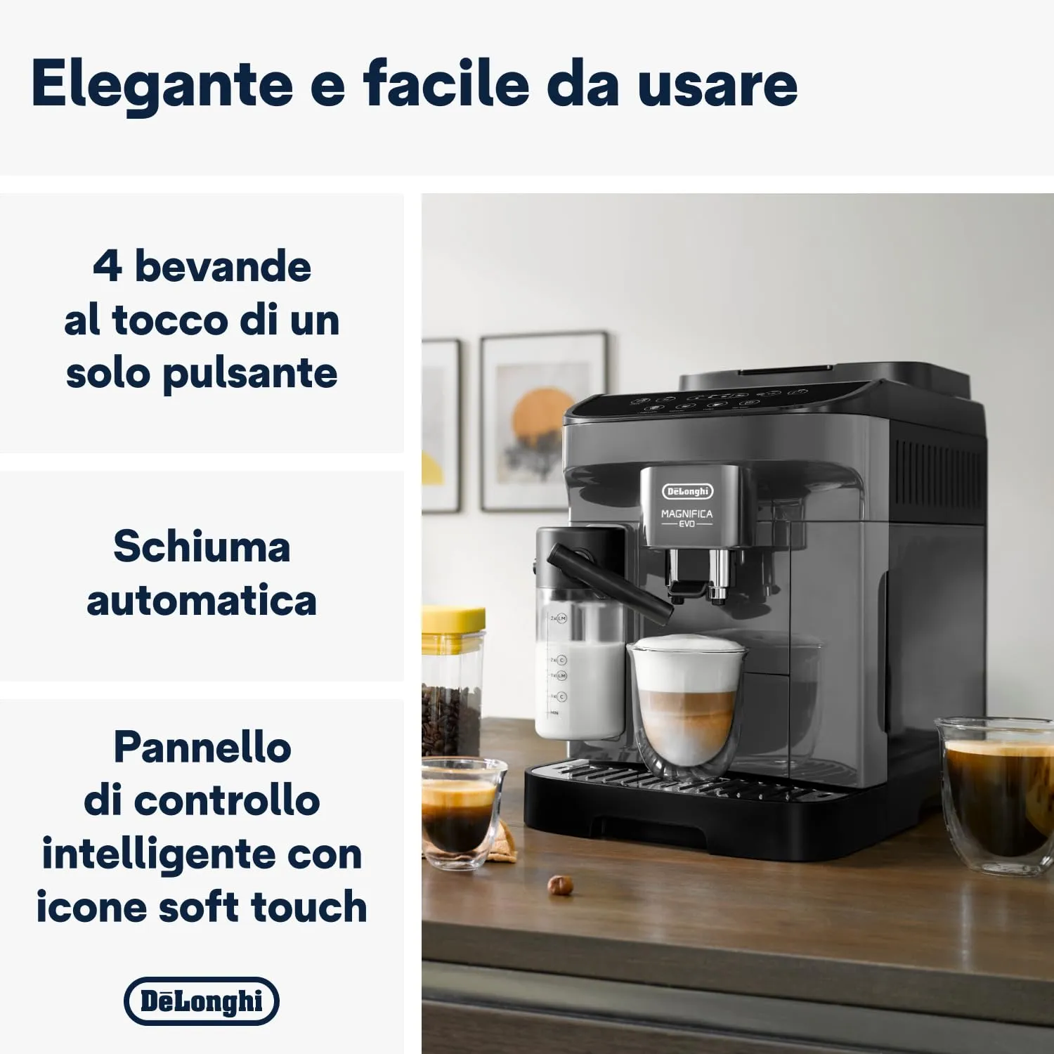 De'Longhi Magnifica Evo ECAM292.52.GB Macchina da Caffè Automatica, Grigio - immagine 2