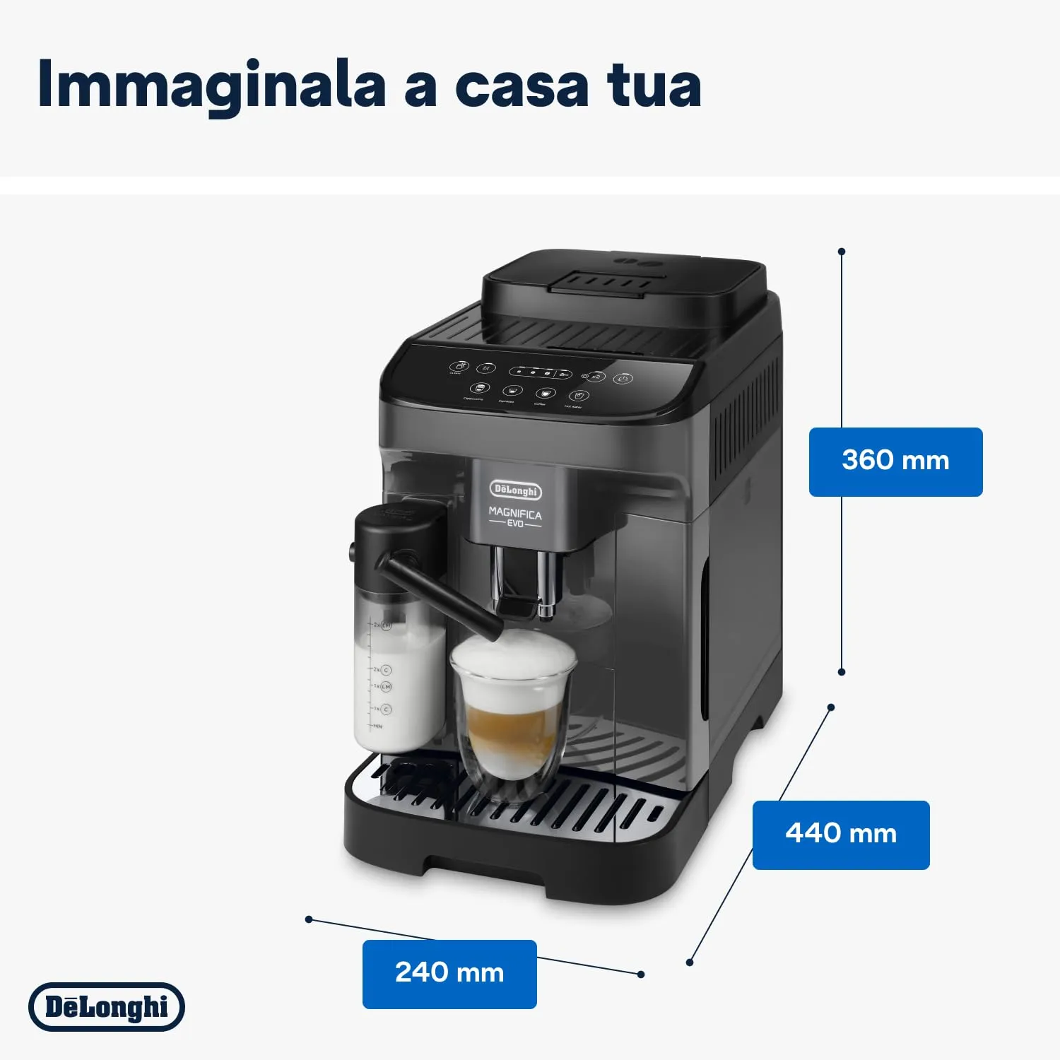 De'Longhi Magnifica Evo ECAM292.52.GB Macchina da Caffè Automatica, Grigio - immagine 7