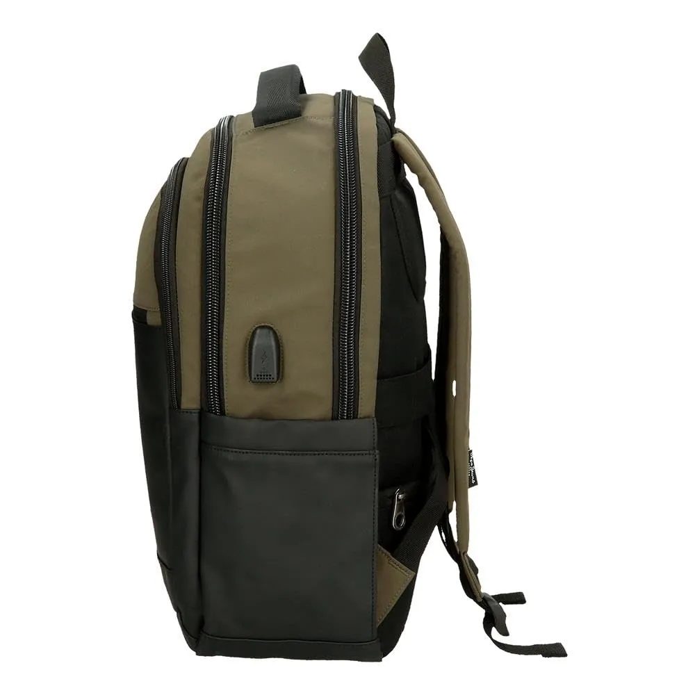 Pepe Jeans Jarvis Zaino per laptop 15,6" verde, Pelle sintetica e poliestere, 20,46 L - immagine 4