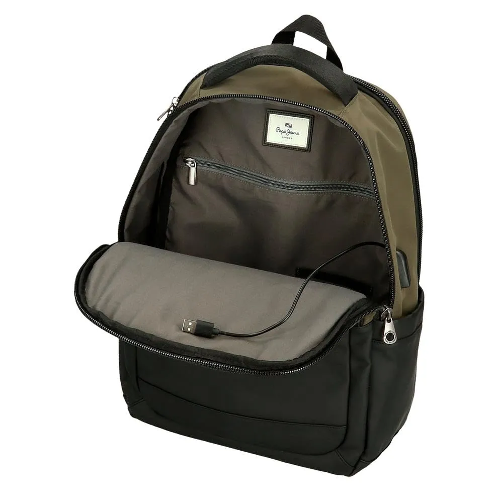 Pepe Jeans Jarvis Zaino per laptop 15,6" verde, Pelle sintetica e poliestere, 20,46 L - immagine 6