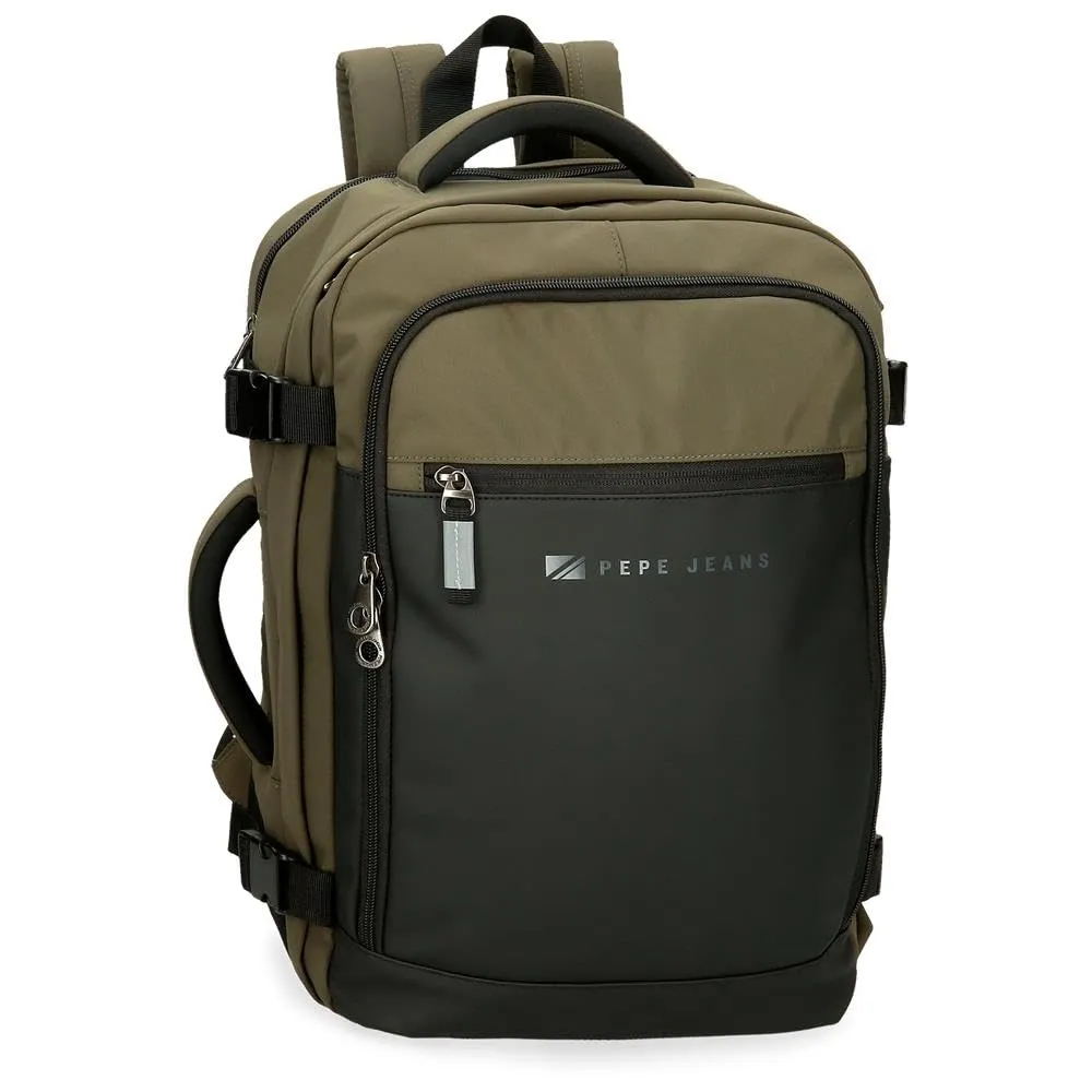 Pepe Jeans Jarvis Zaino da cabina, 25 x 40 x 17 cm, ecopelle e poliestere, verde scuro - immagine 1