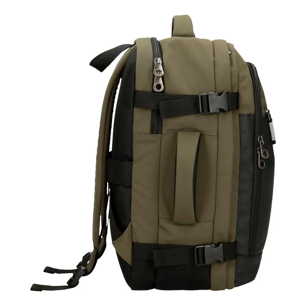 Pepe Jeans Jarvis Zaino da cabina, 25 x 40 x 17 cm, ecopelle e poliestere, verde scuro - immagine 2
