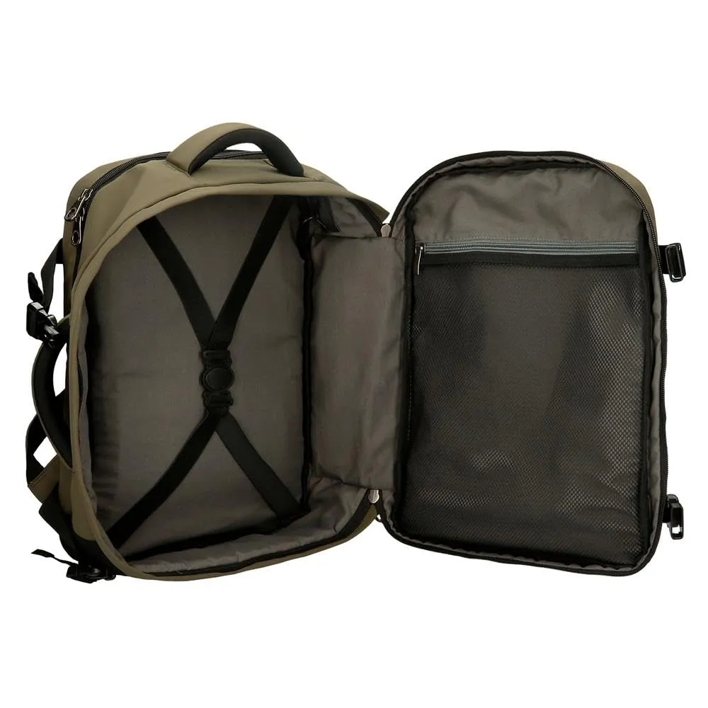 Pepe Jeans Jarvis Zaino da cabina, 25 x 40 x 17 cm, ecopelle e poliestere, verde scuro - immagine 6