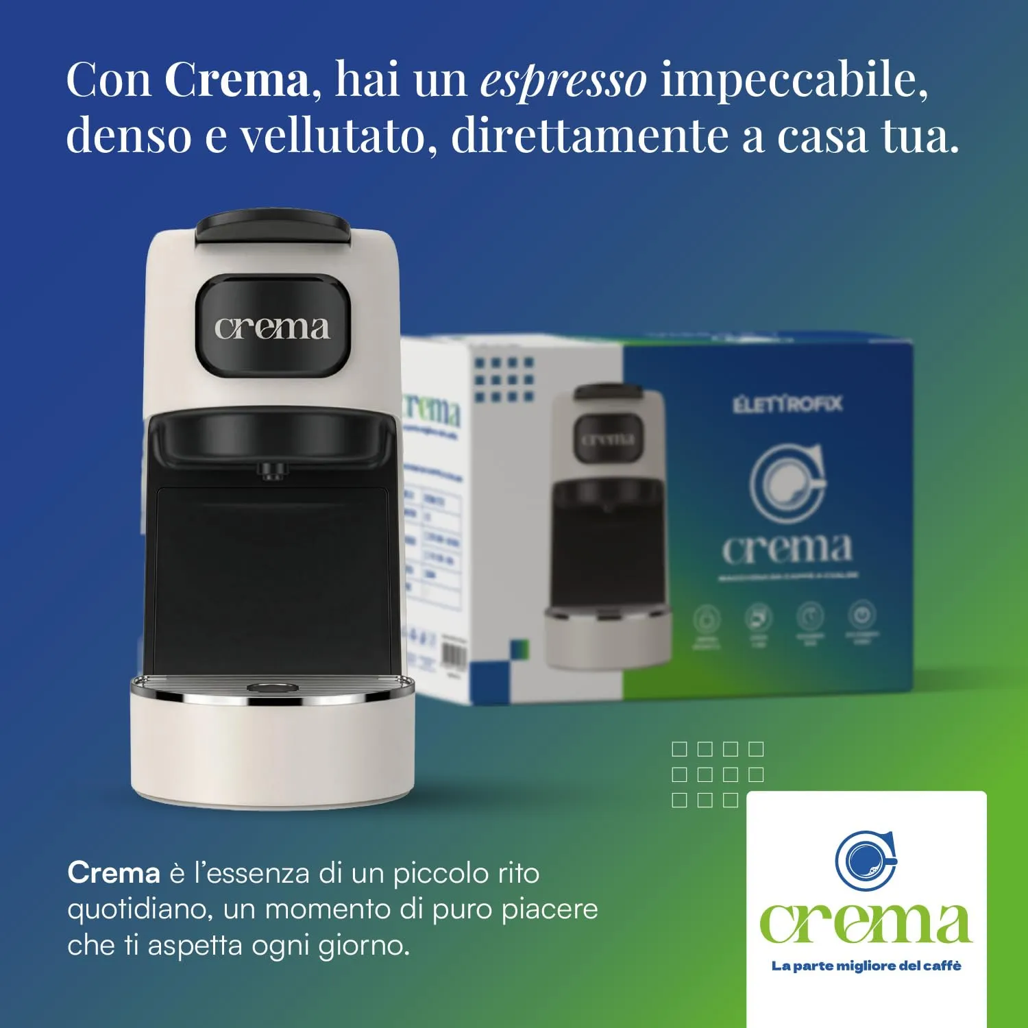 ELETTROFIX Macchina Caffè Cialde E.S.E., Serbatoio 1.2L, Spegnimento Automatico, Vassoio Regolabile - Beige - immagine 3