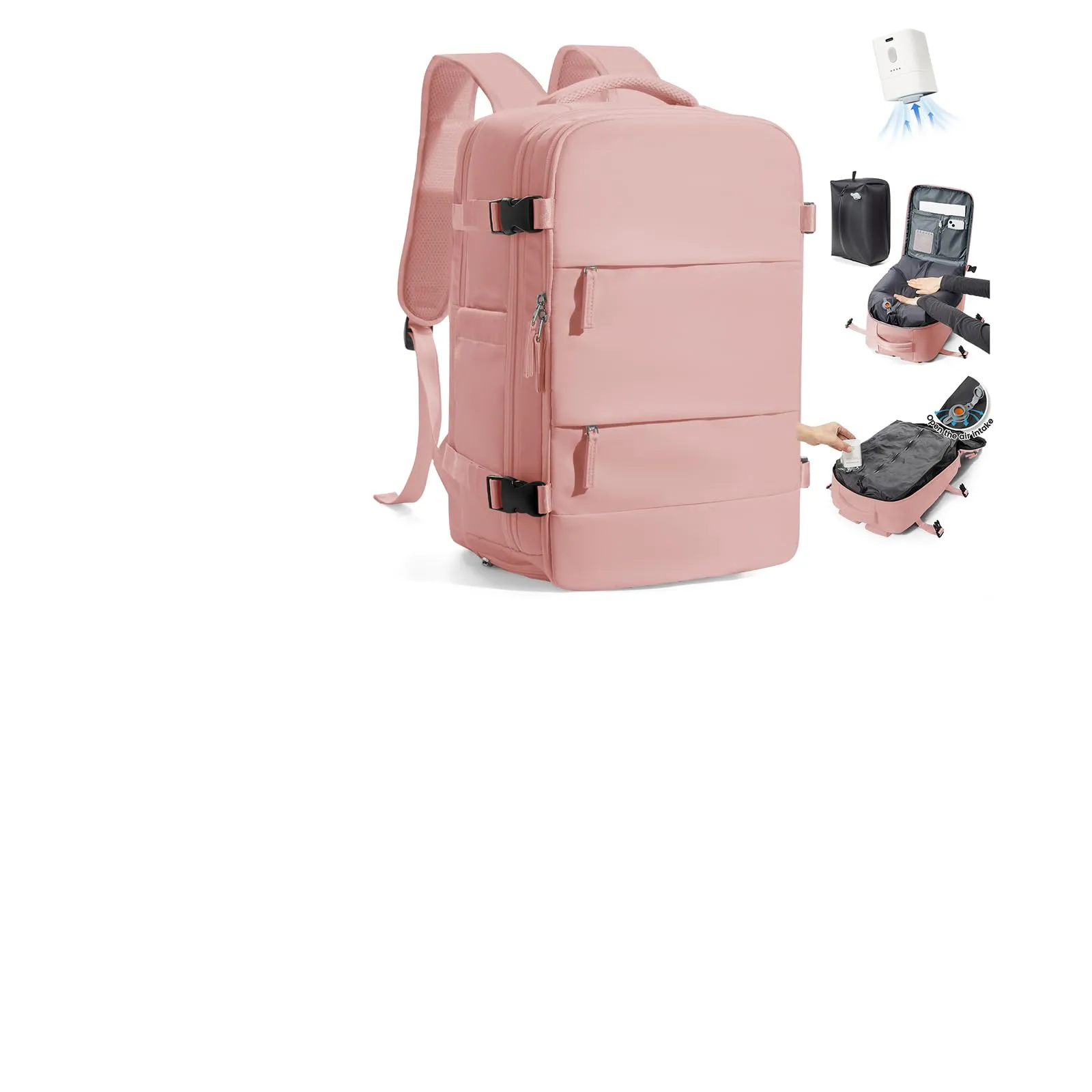 SZLX Zaino da Viaggio Sottovuoto con Pompa 40x30x20cm per Ryanair e Wizzair, Impermeabile con Scomparto Laptop 14 Pollici e Scomparto Scarpe - immagine 1