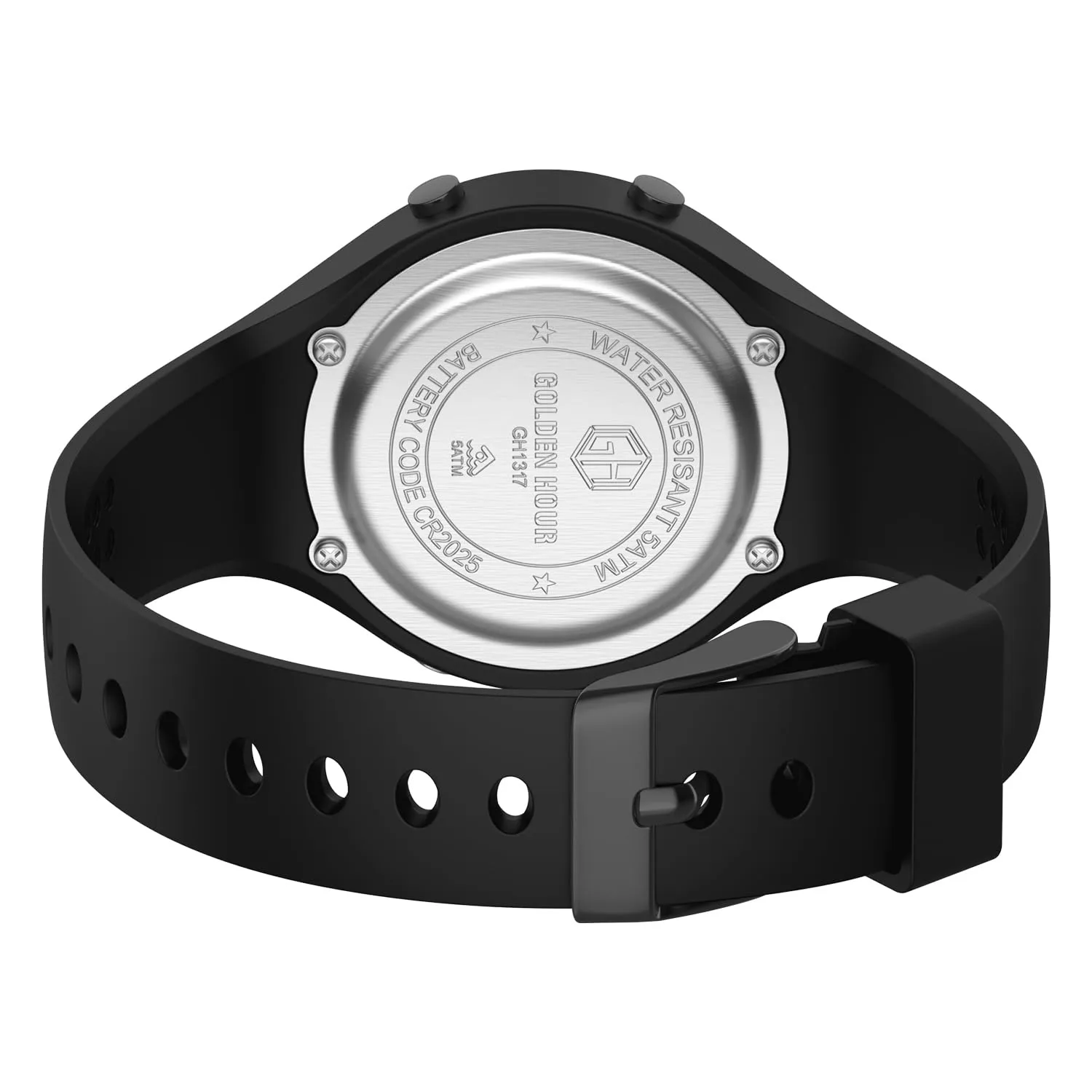 GOLDEN HOUR Orologio Digitale Donna GH-1317, Resistente all'Acqua 50M, Sportivo con Cronometro e Sveglia, Cinturino in Silicone - immagine 4
