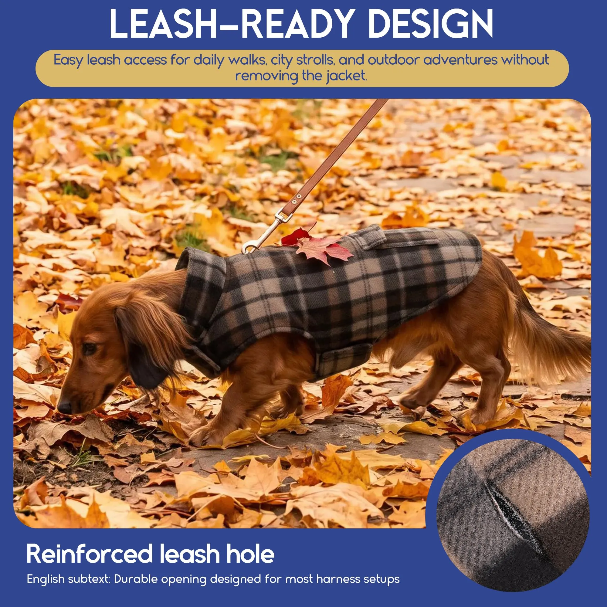 ASENKU Cappotto Cane Impermeabile Invernale Reversibile Antivento con Fodera in Lana, Taglia 3XL - immagine 3