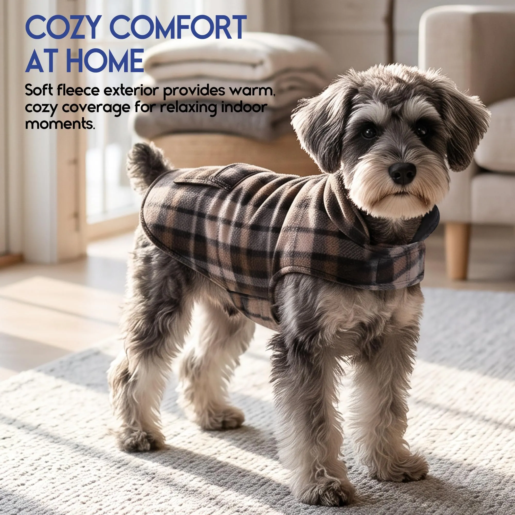 ASENKU Cappotto Cane Impermeabile Invernale Reversibile Antivento con Fodera in Lana, Taglia 3XL - immagine 7