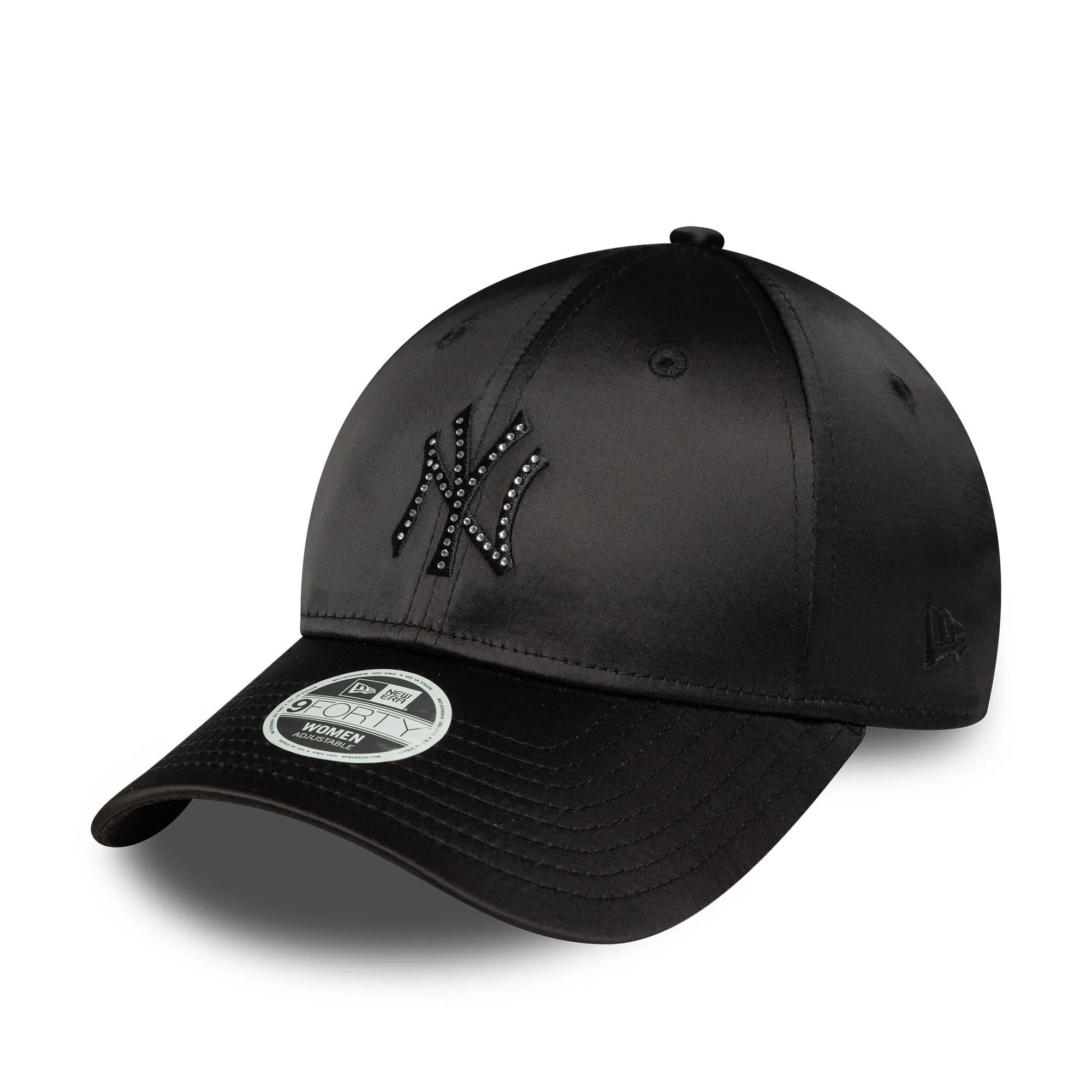 New Era New York Yankees 9Forty Women's Satin Cap with Rhinestones - Black - immagine 1