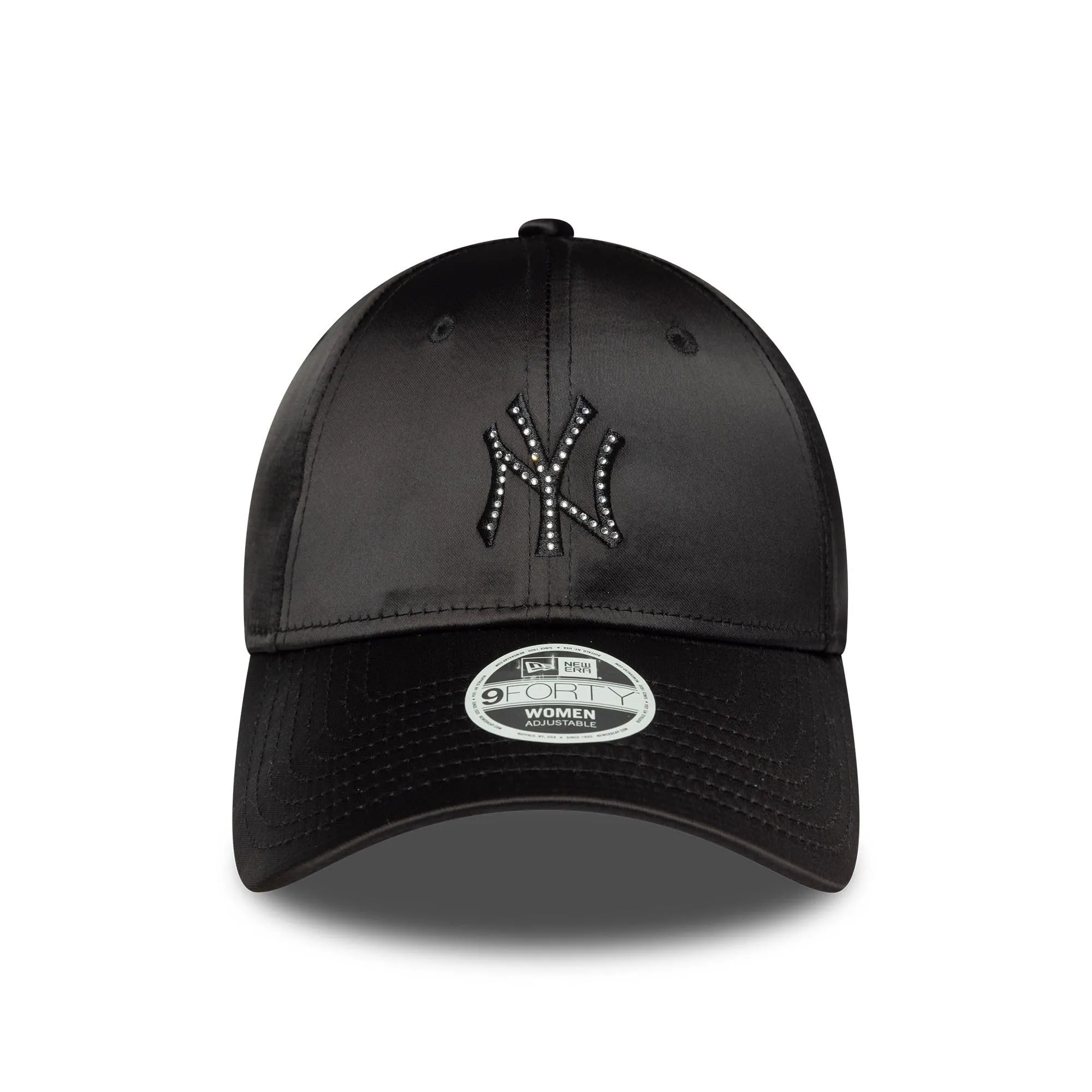 New Era New York Yankees 9Forty Women's Satin Cap with Rhinestones - Black - immagine 2