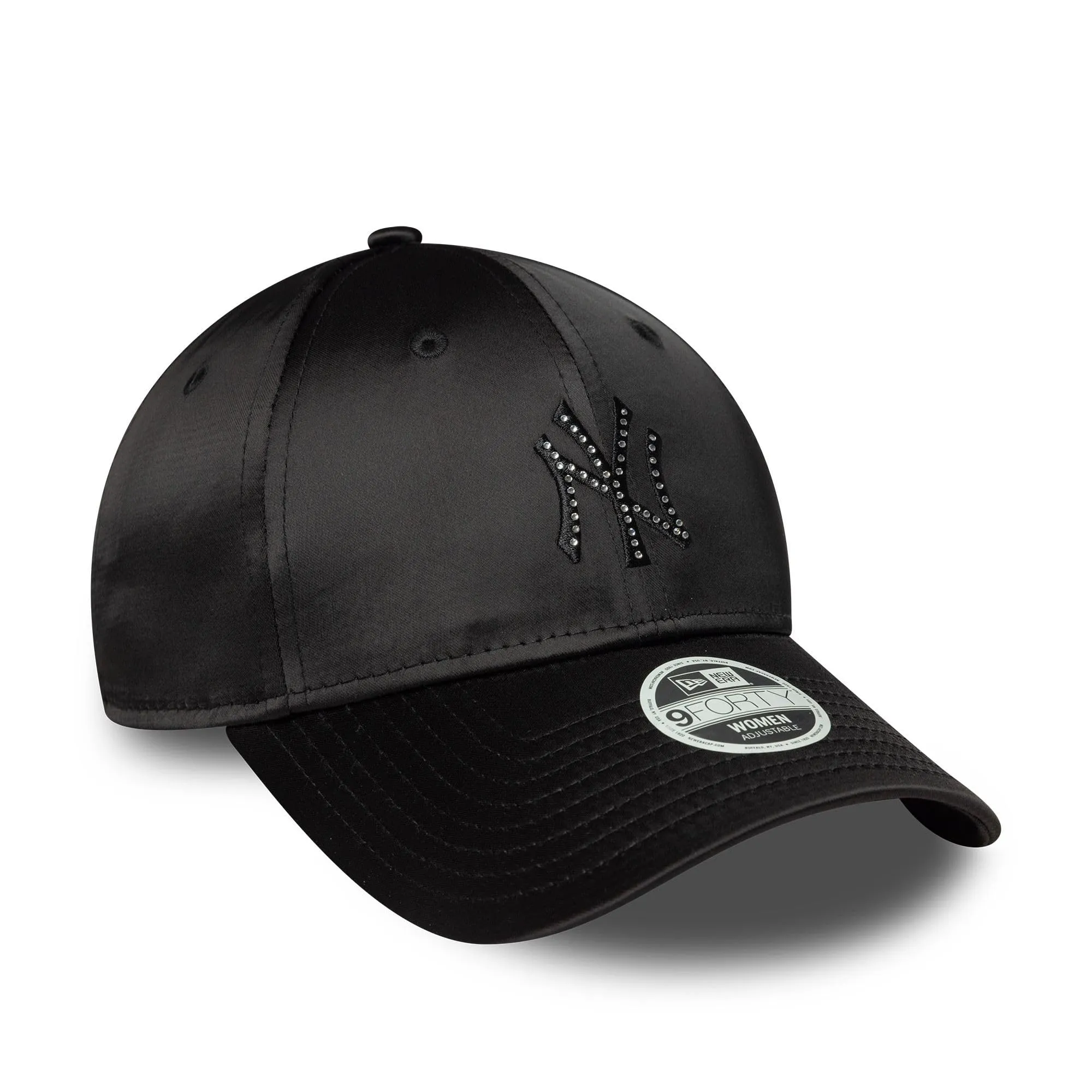 New Era New York Yankees 9Forty Women's Satin Cap with Rhinestones - Black - immagine 3