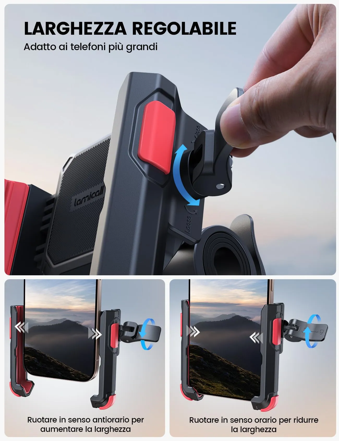 Lamicall Supporto Telefono Bicicletta 360° Rotazione - immagine 4
