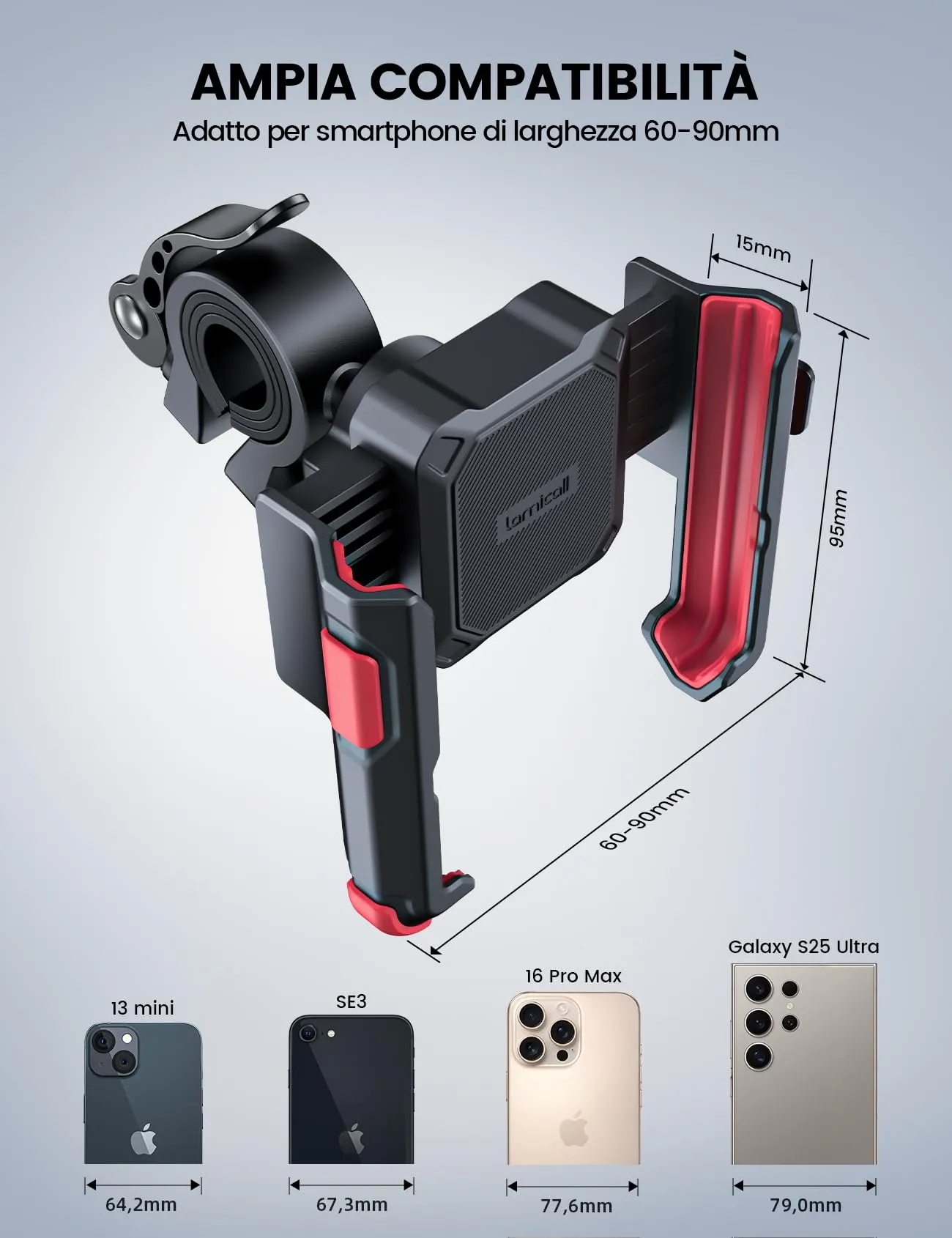 Lamicall Supporto Telefono Bicicletta 360° Rotazione - immagine 5