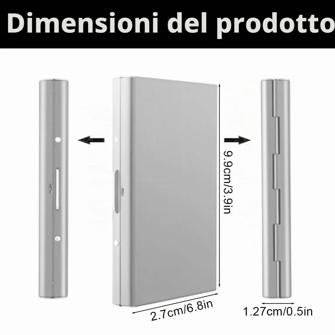 KEQAR Porta Carte in Metallo con Blocco RFID, 10 Scomparti, Argento - immagine 2
