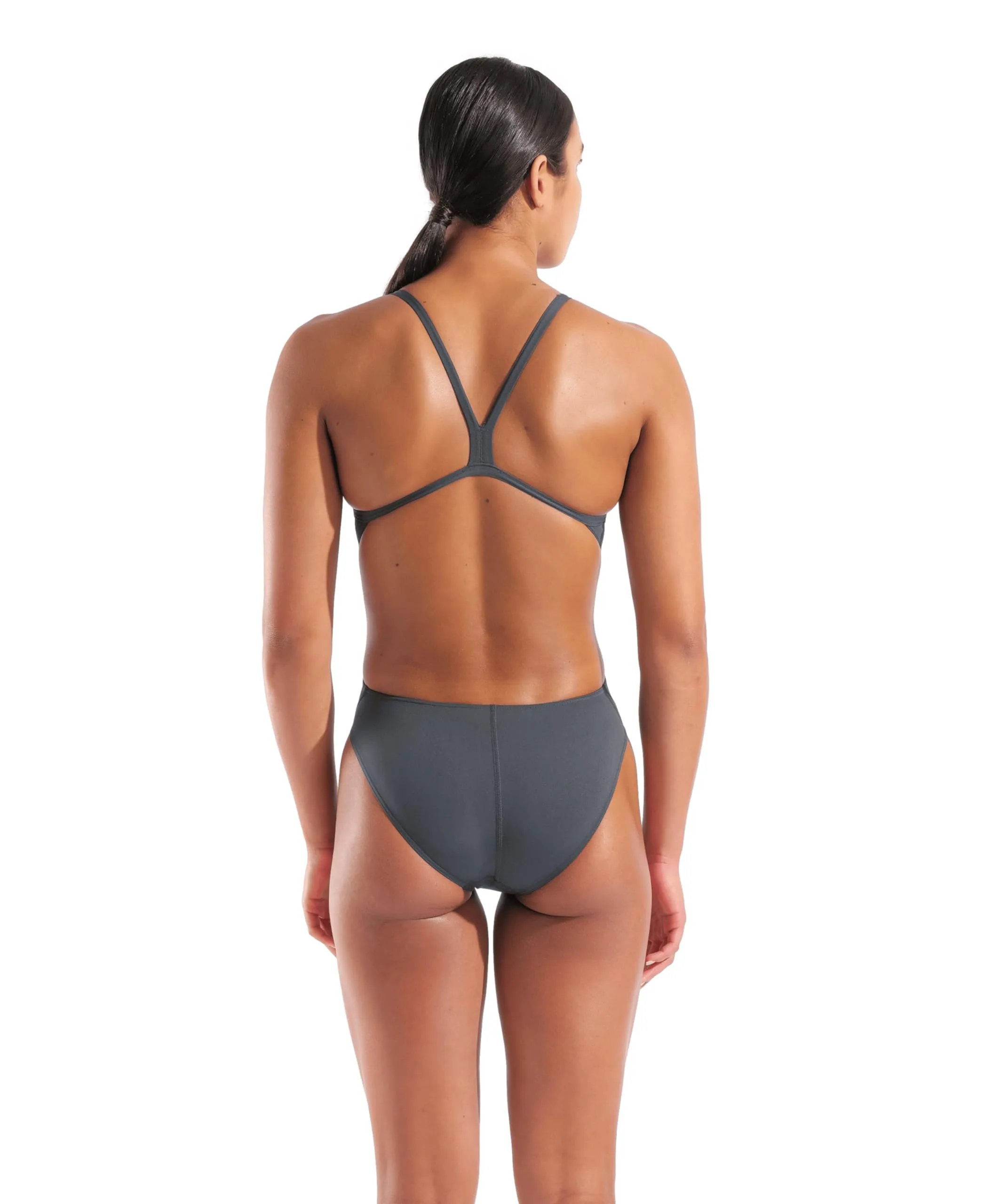 Arena Performance Women's Solid Team Challenge Swimsuit - Asfalto/Corallo, 56 Donna - immagine 2