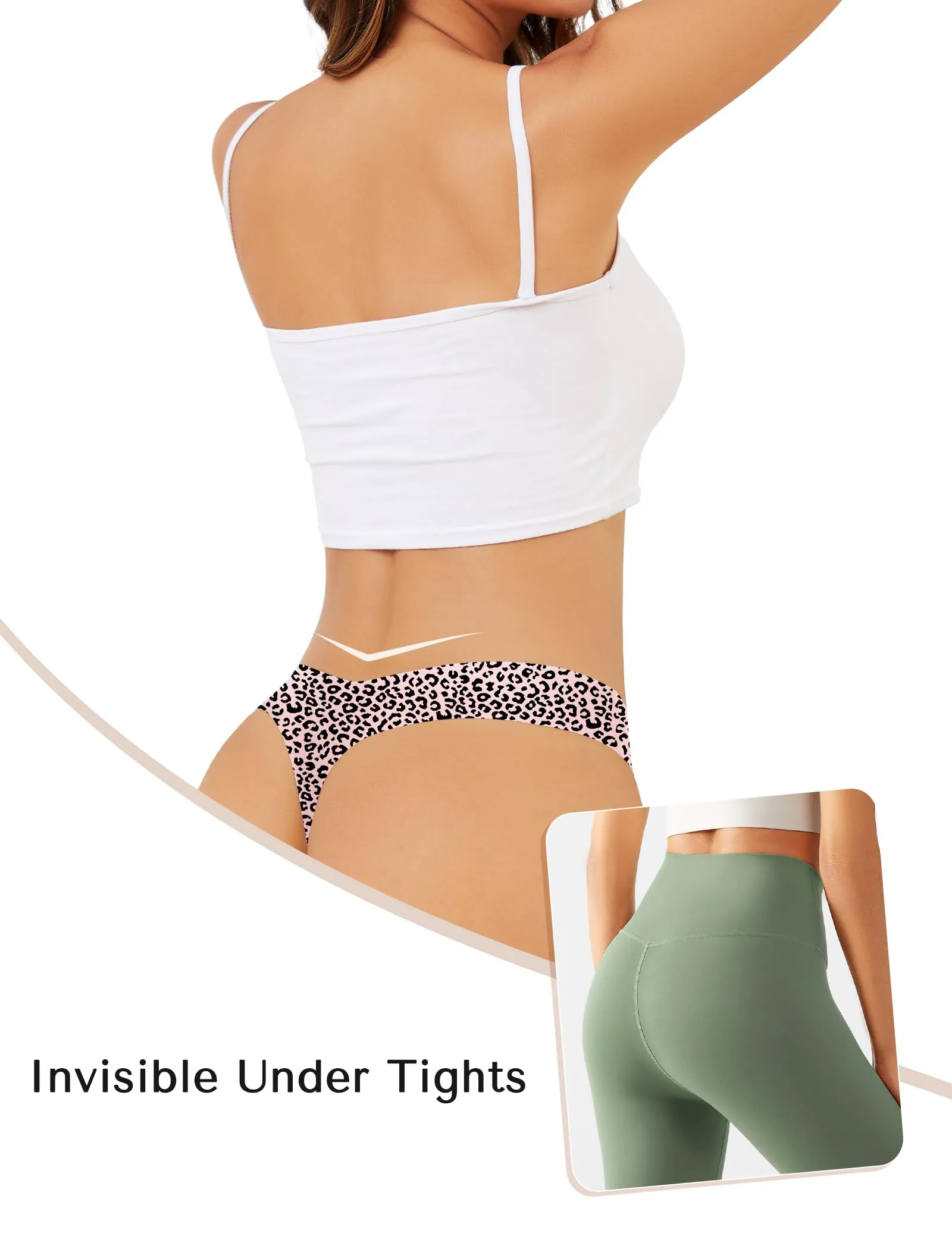 VOENXE Perizoma Mutande Donna Senza Cuciture Invisibile Microfibra Thong - immagine 4