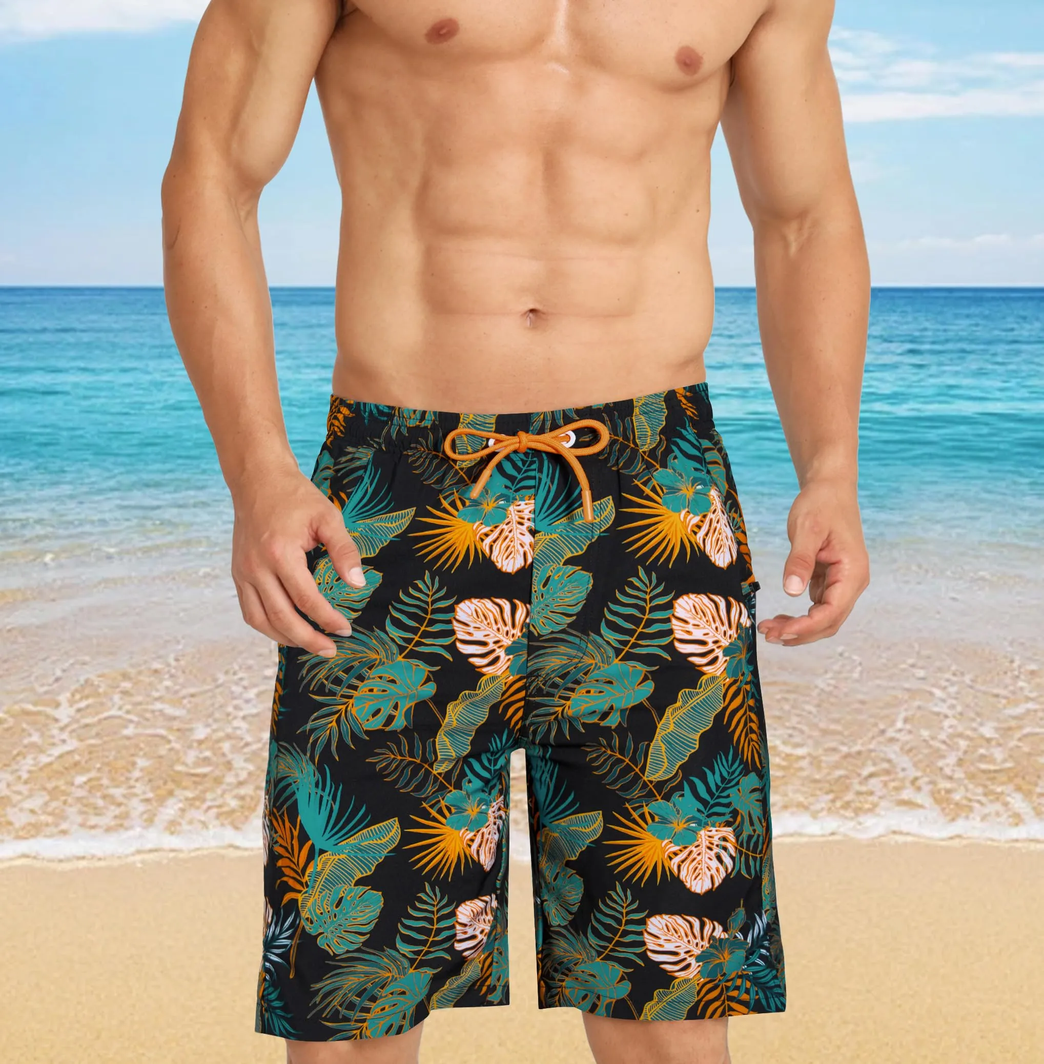 APTRO Pantaloncini da Bagno da Uomo 2 in 1 Retro Mk036, L - immagine 2