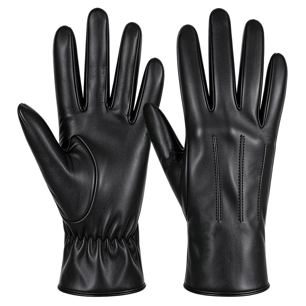 Harssidanzar Guanti Donna Inverno Pelle di Montone GL017EU Nero L - immagine 1
