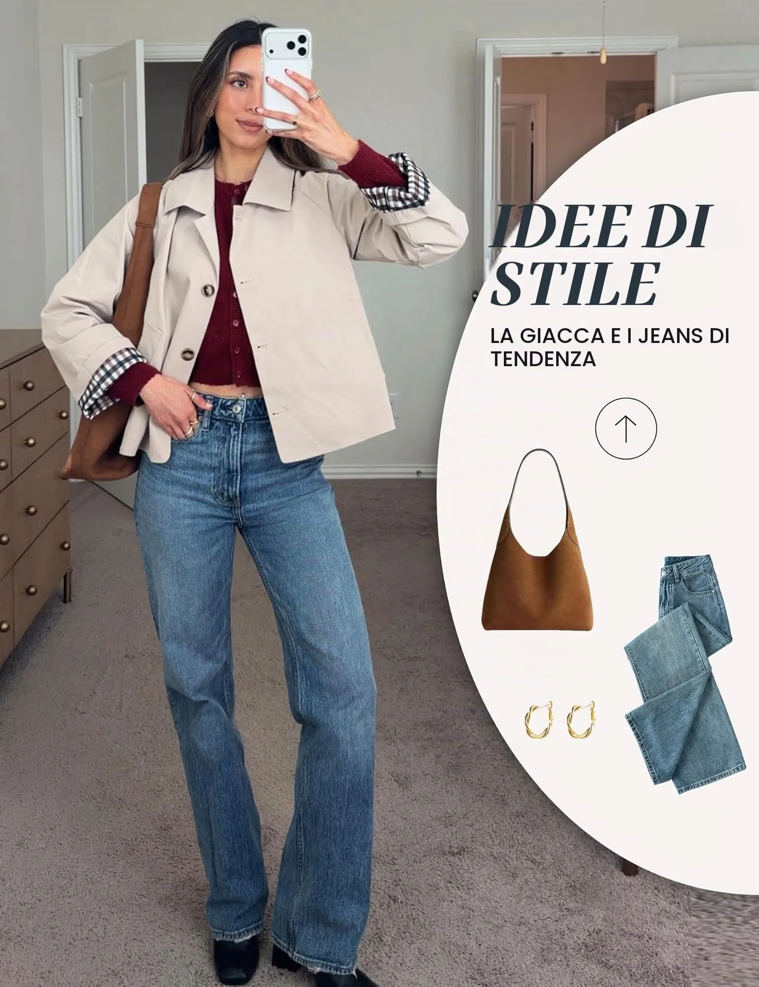 Dqbeng Giacca corta da donna in stile trench, Beige chiaro, XS - immagine 5