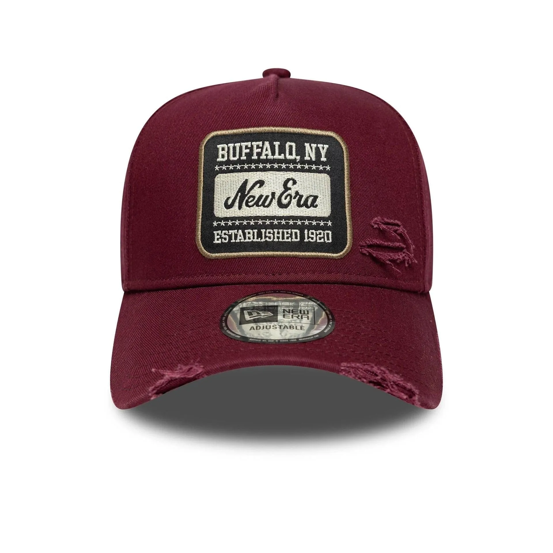 New Era 9Forty E-Frame Distressed Patch Cap - Rosso Bordeaux - immagine 2
