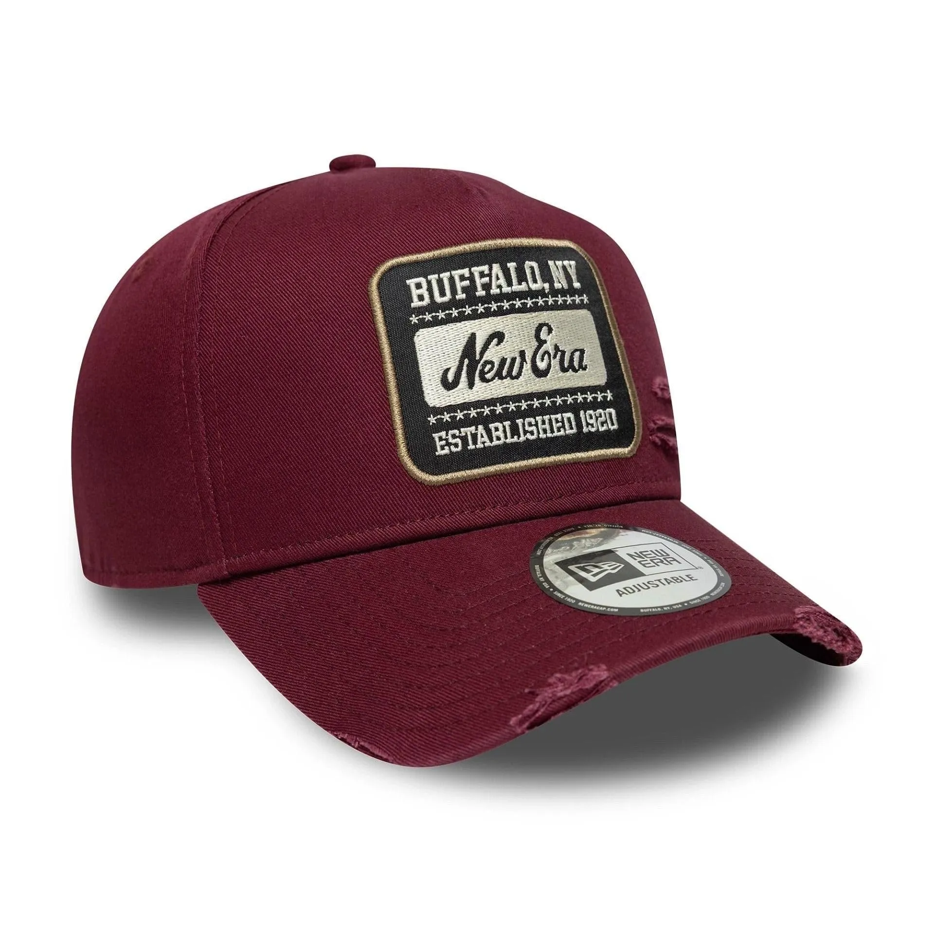 New Era 9Forty E-Frame Distressed Patch Cap - Rosso Bordeaux - immagine 3