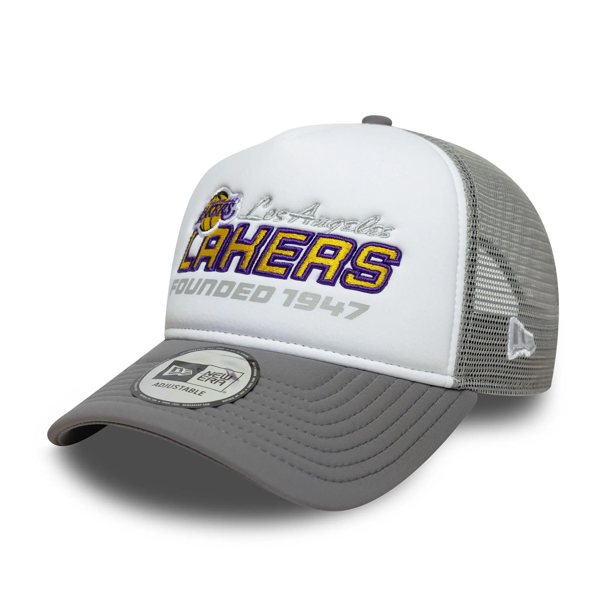 New Era Los Angeles Lakers Cappello Trucker A-Frame Grigio - immagine 2