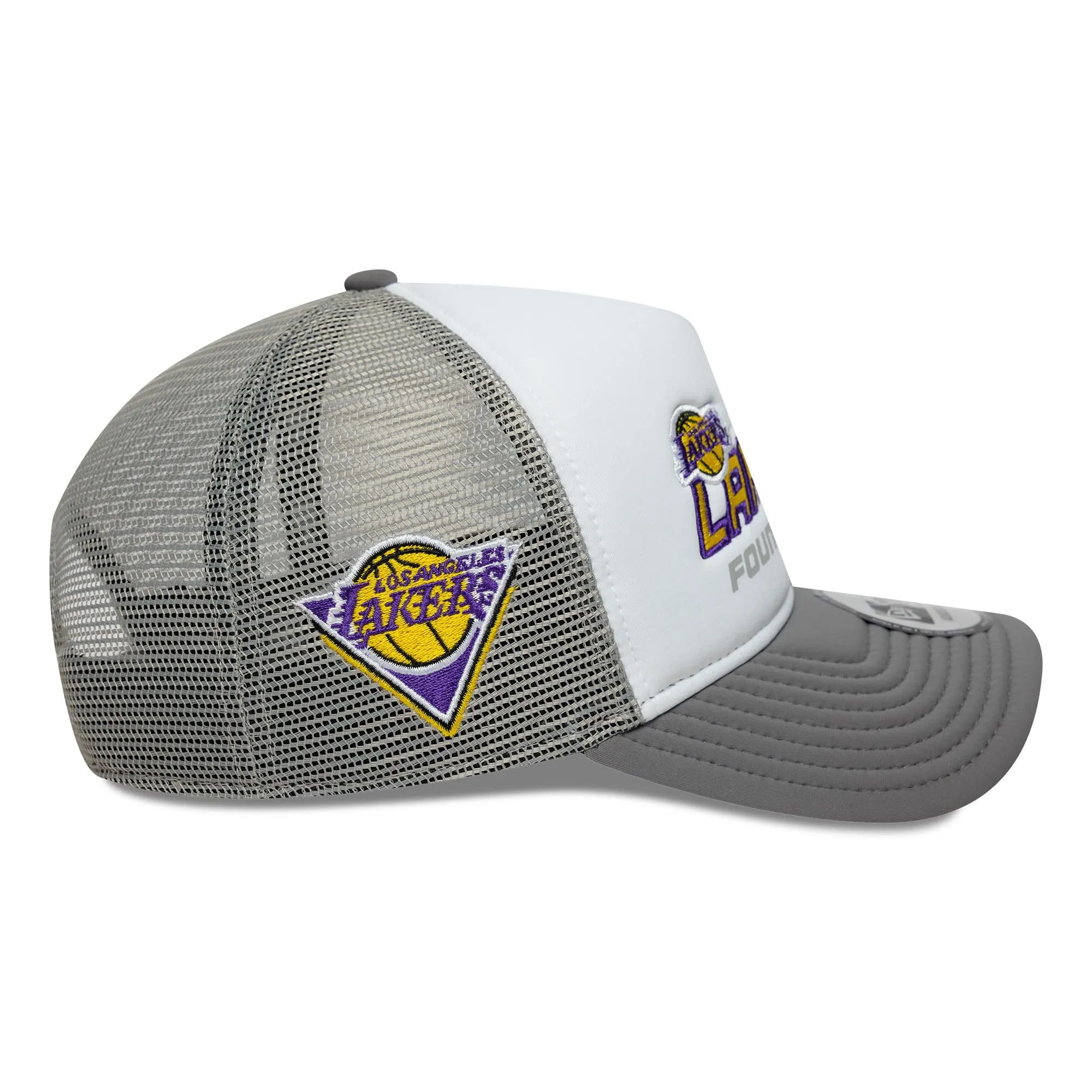 New Era Los Angeles Lakers Cappello Trucker A-Frame Grigio - immagine 5
