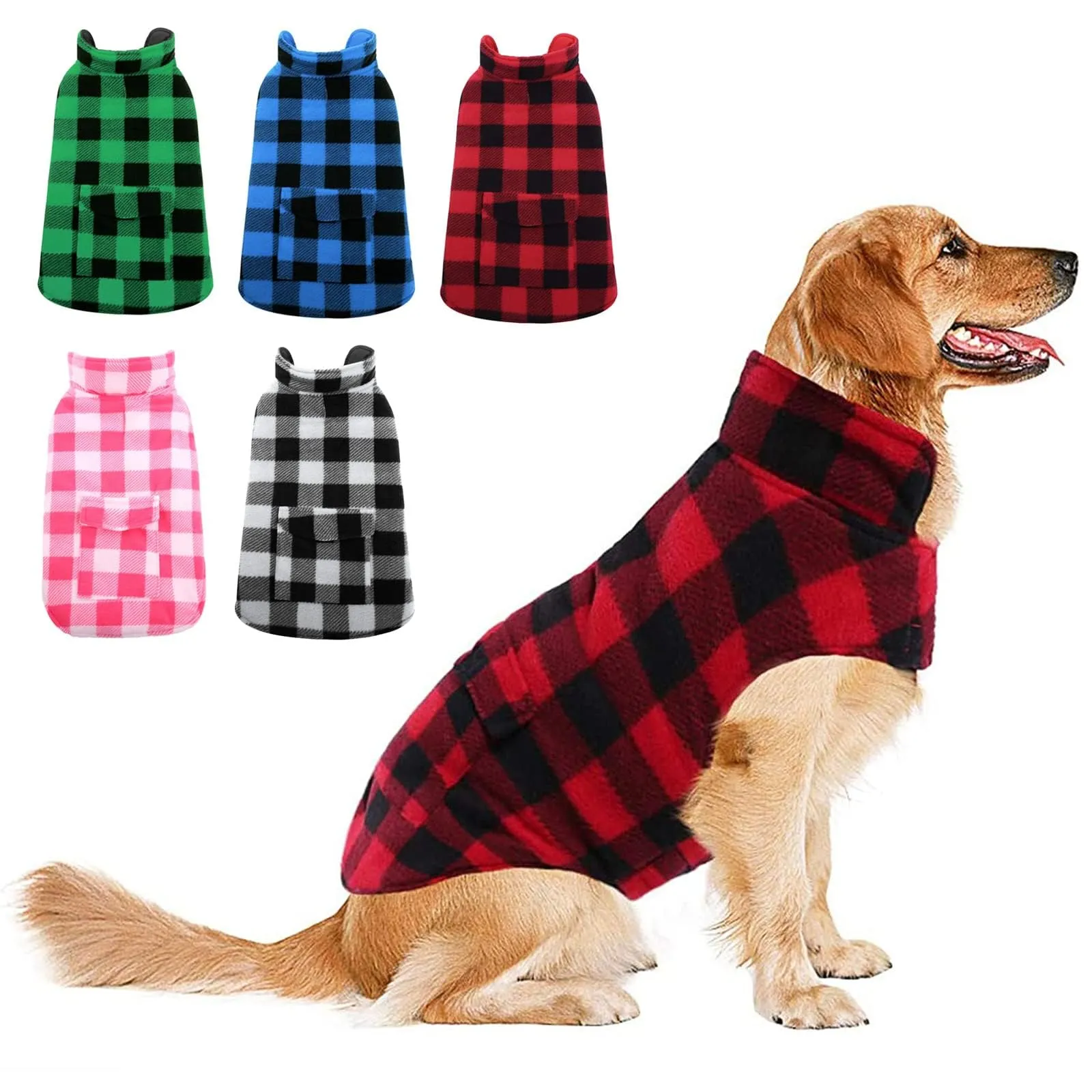 ASENKU Cappotto Cane Impermeabile Invernale Reversibile Antivento con Fodera in Lana, Taglia M - immagine 1