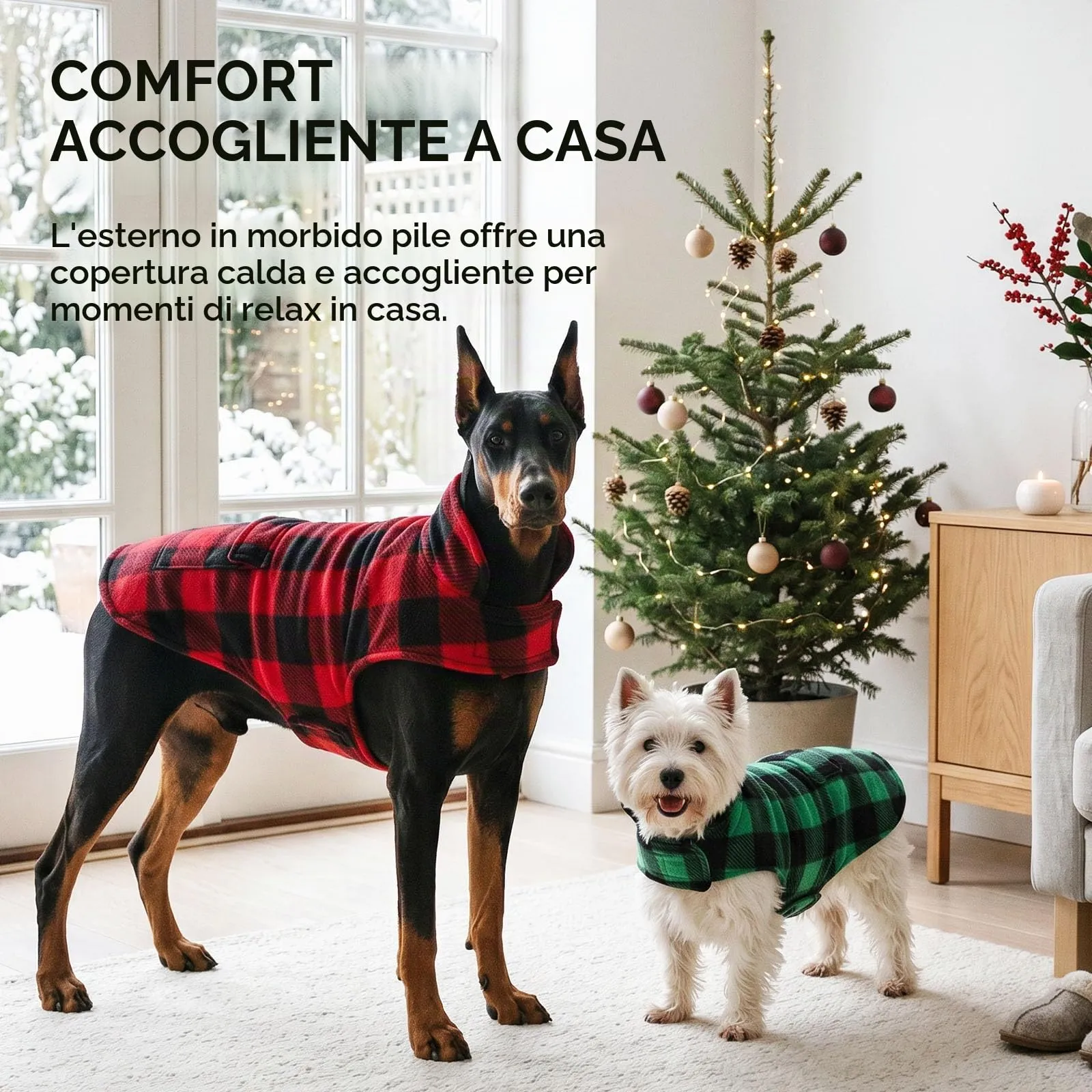 ASENKU Cappotto Cane Impermeabile Invernale Reversibile, Taglia S, Rosso - immagine 7