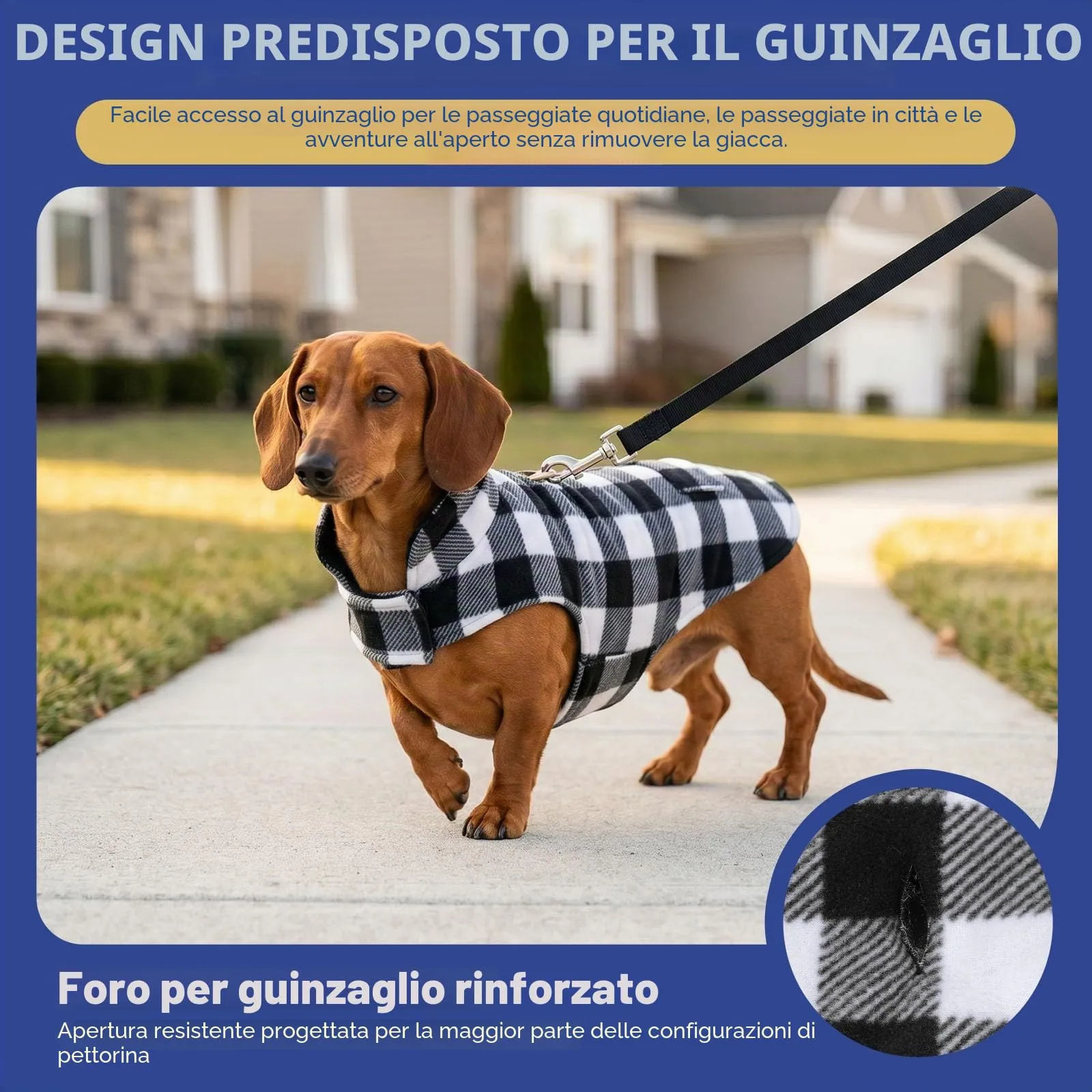 ASENKU Cappotto Cane Impermeabile Invernale Reversibile, Taglia M, Bianco - immagine 3