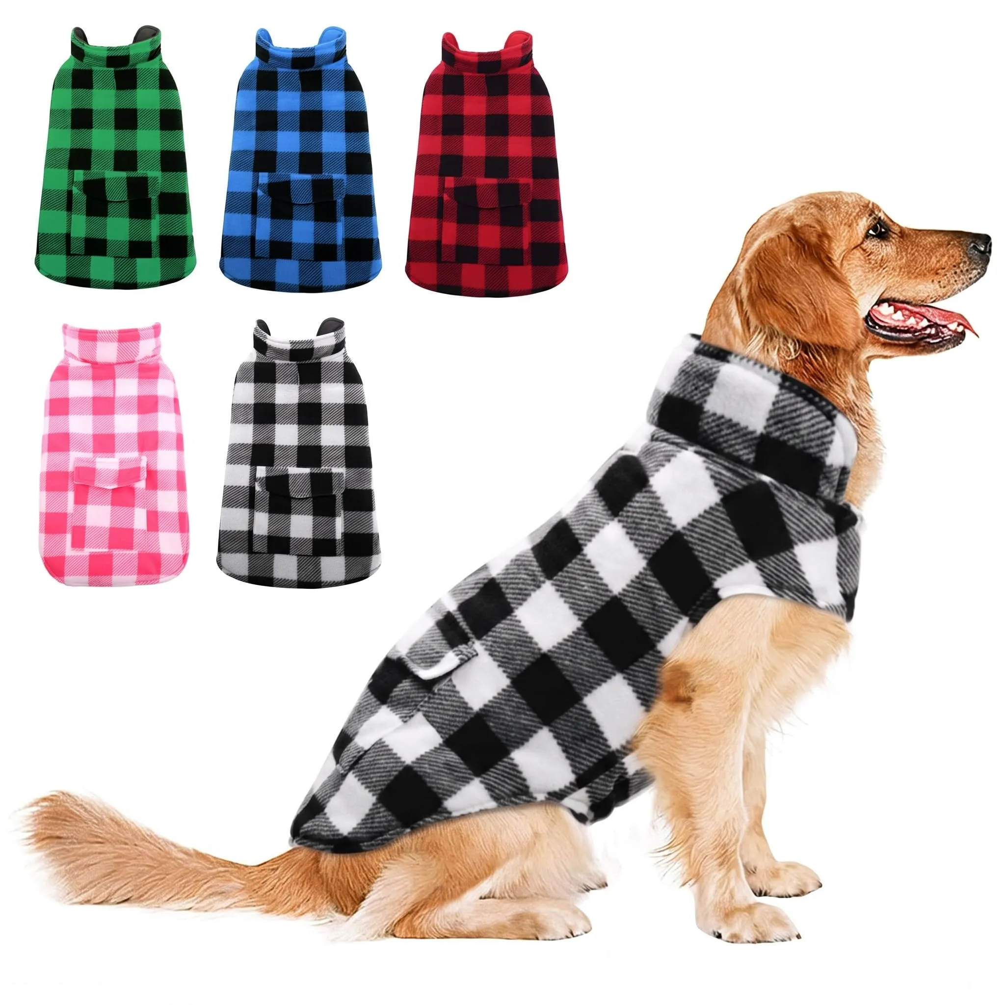 ASENKU Cappotto Cane Impermeabile Invernale Reversibile Antivento, Taglia L, Bianco - immagine 1