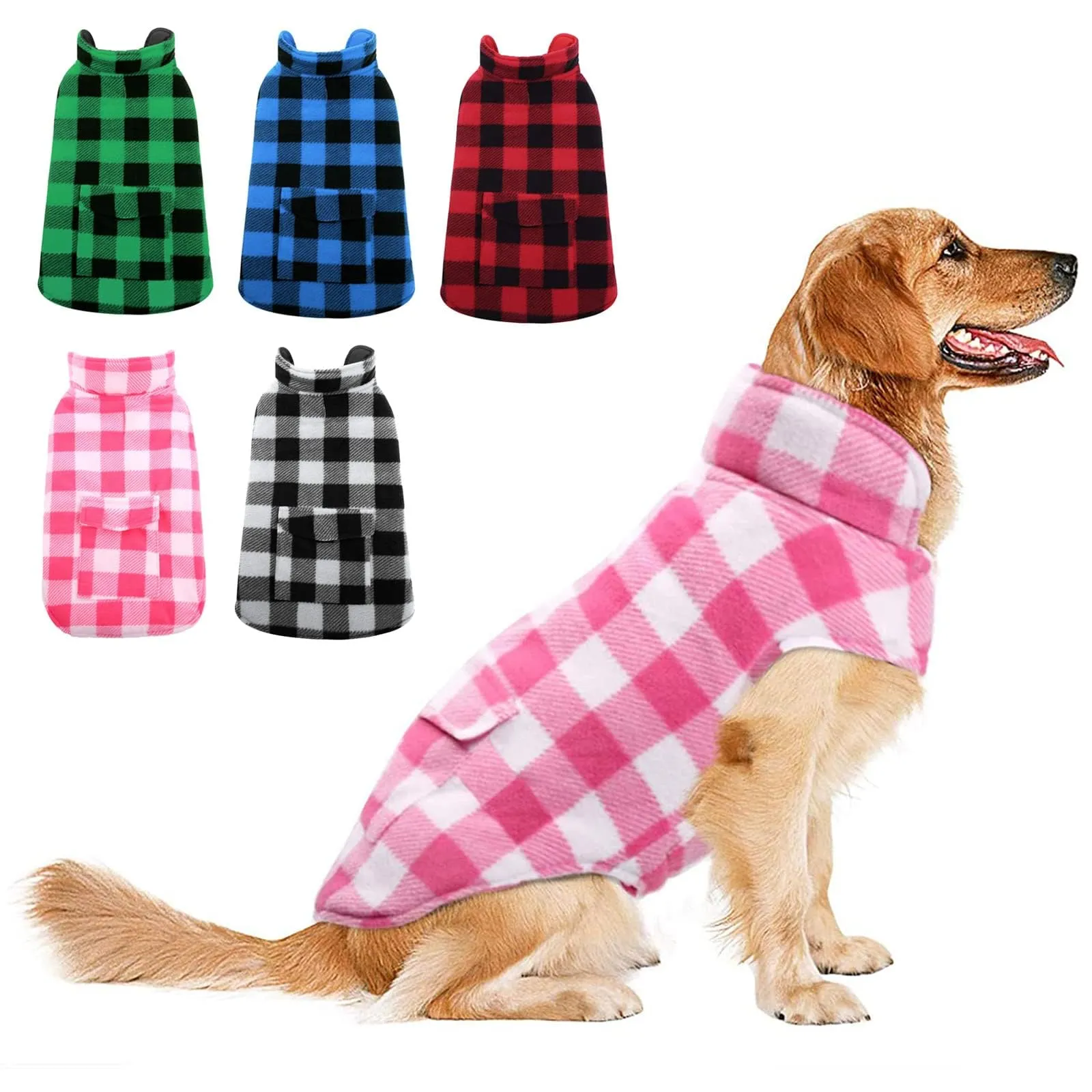 ASENKU Cappotto Cane Impermeabile Invernale Reversibile Antivento con Fodera in Lana, 2XL - immagine 1