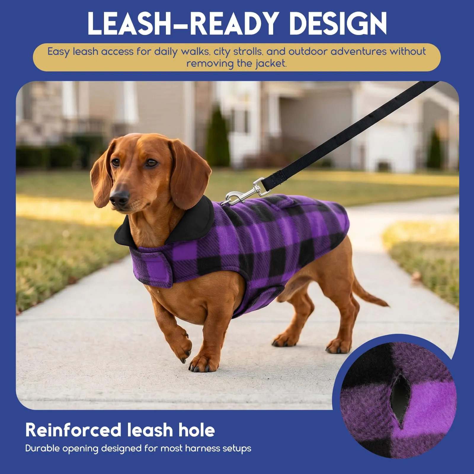 ASENKU Cappotto Invernale Reversibile Impermeabile per Cani, Viola, X-Large - immagine 3